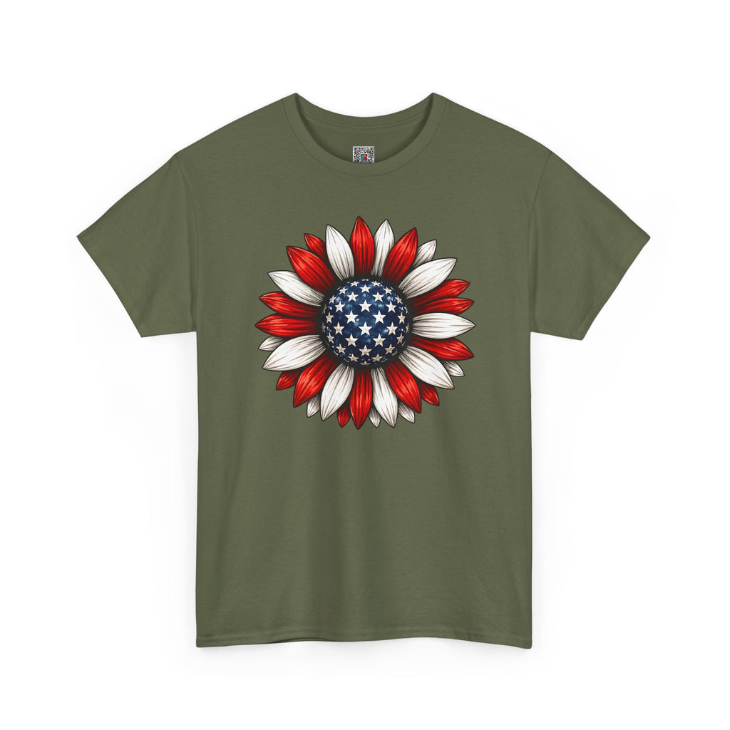 Patriotic Sunflower| American Flag Floral Tee for 4th of July| Cr8tive Designs