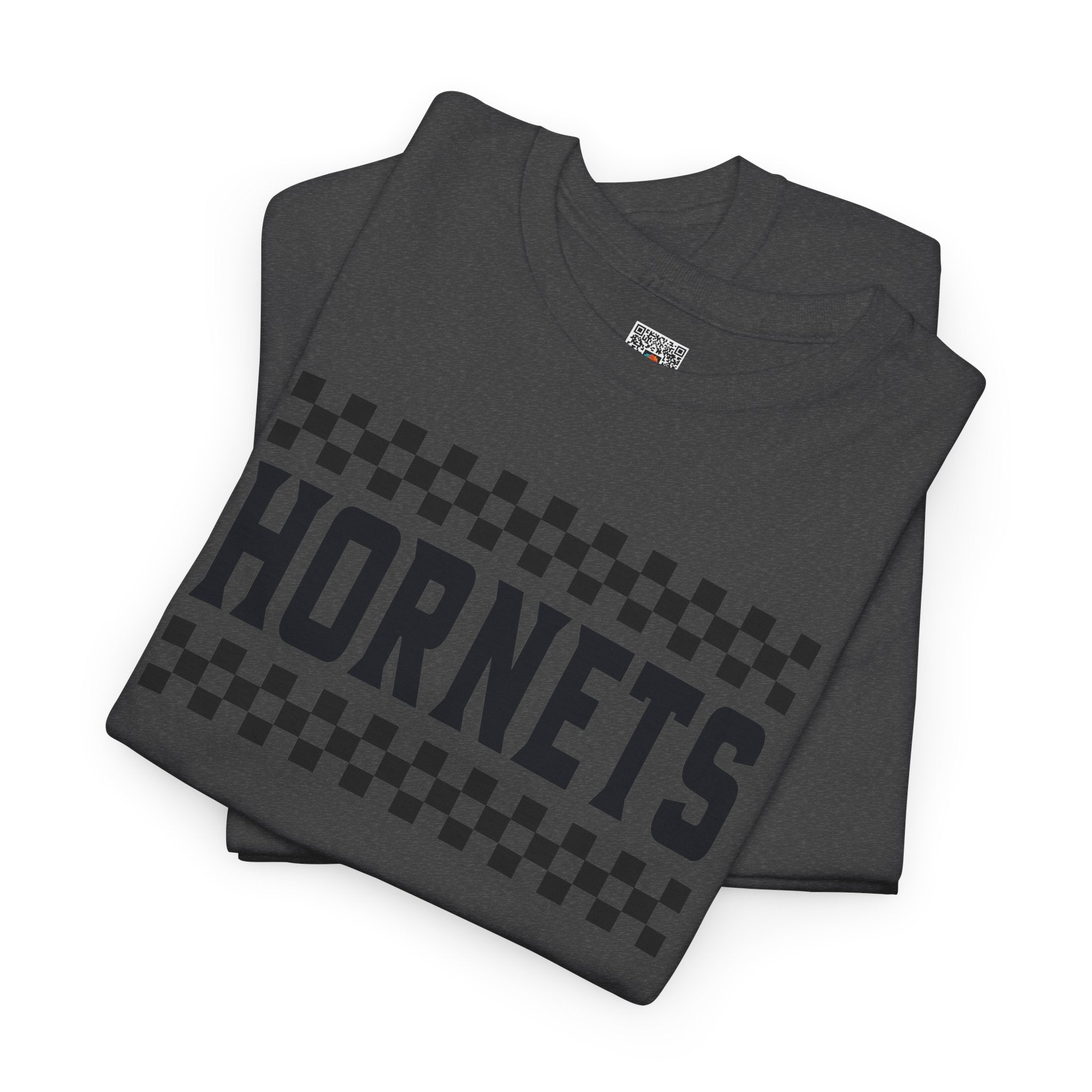 Checkered Hornets Adult T-Shirt | School Spirit Mascot Tee | Cr8tive Designs