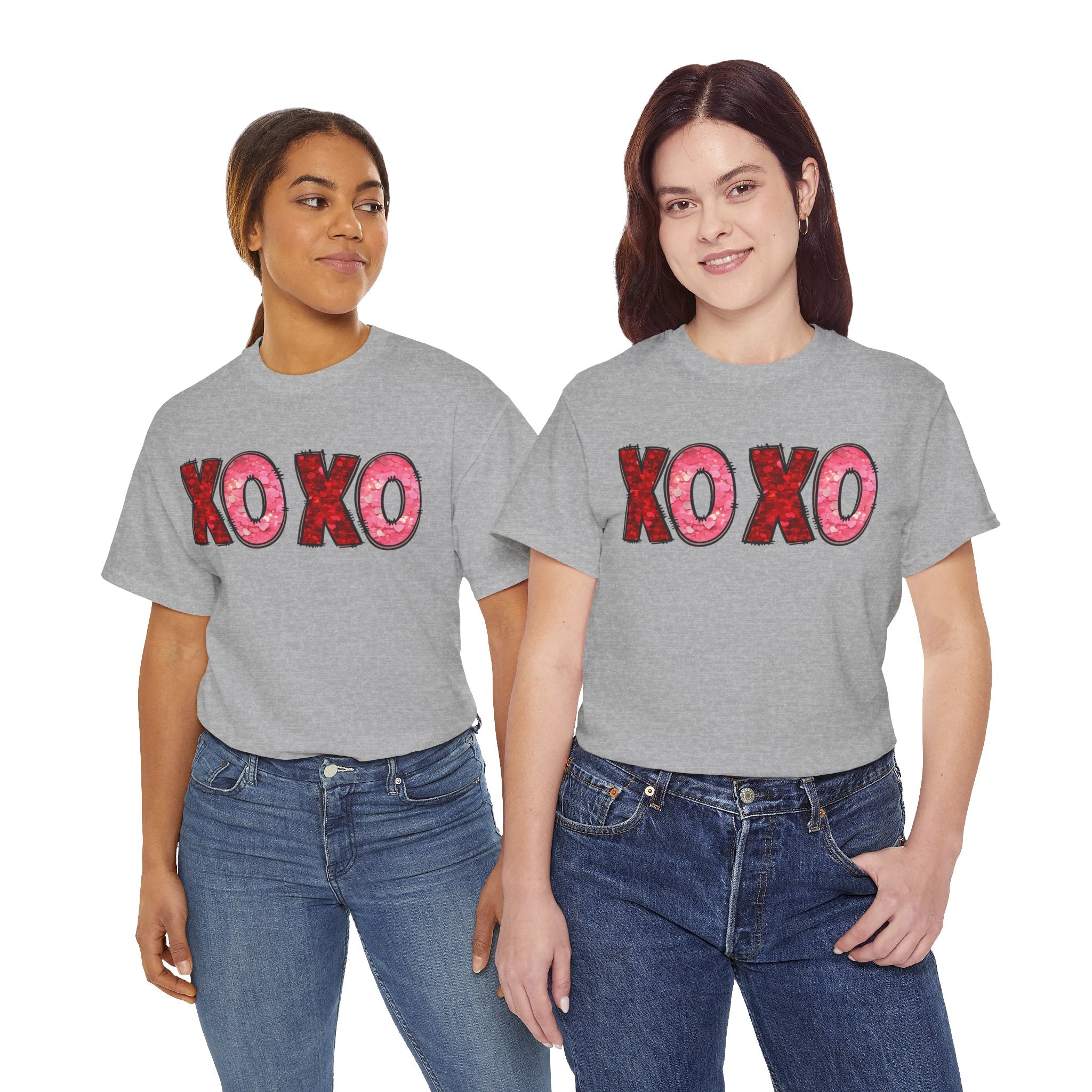 XOXO Valentine T-Shirt — Pink Red Love Graphic Tee