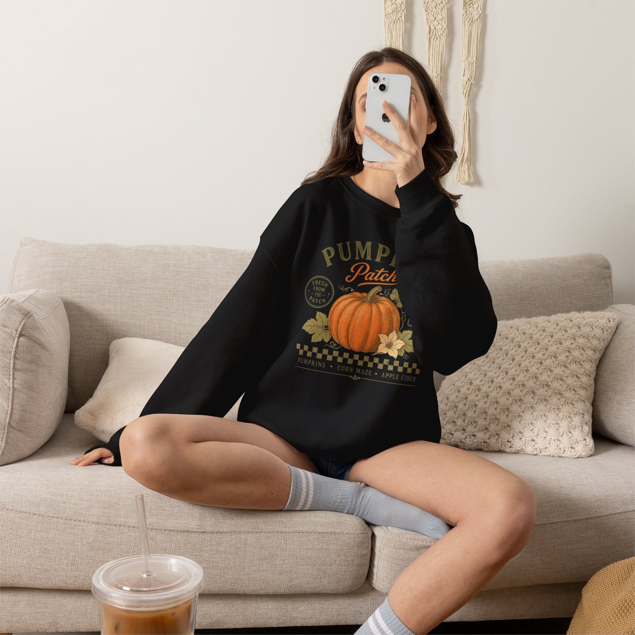 Farm Fresh Pumpkin Patch Sweatshirt | Rustic Farmhouse Fall Sweatshirt | Cr8tive Designs