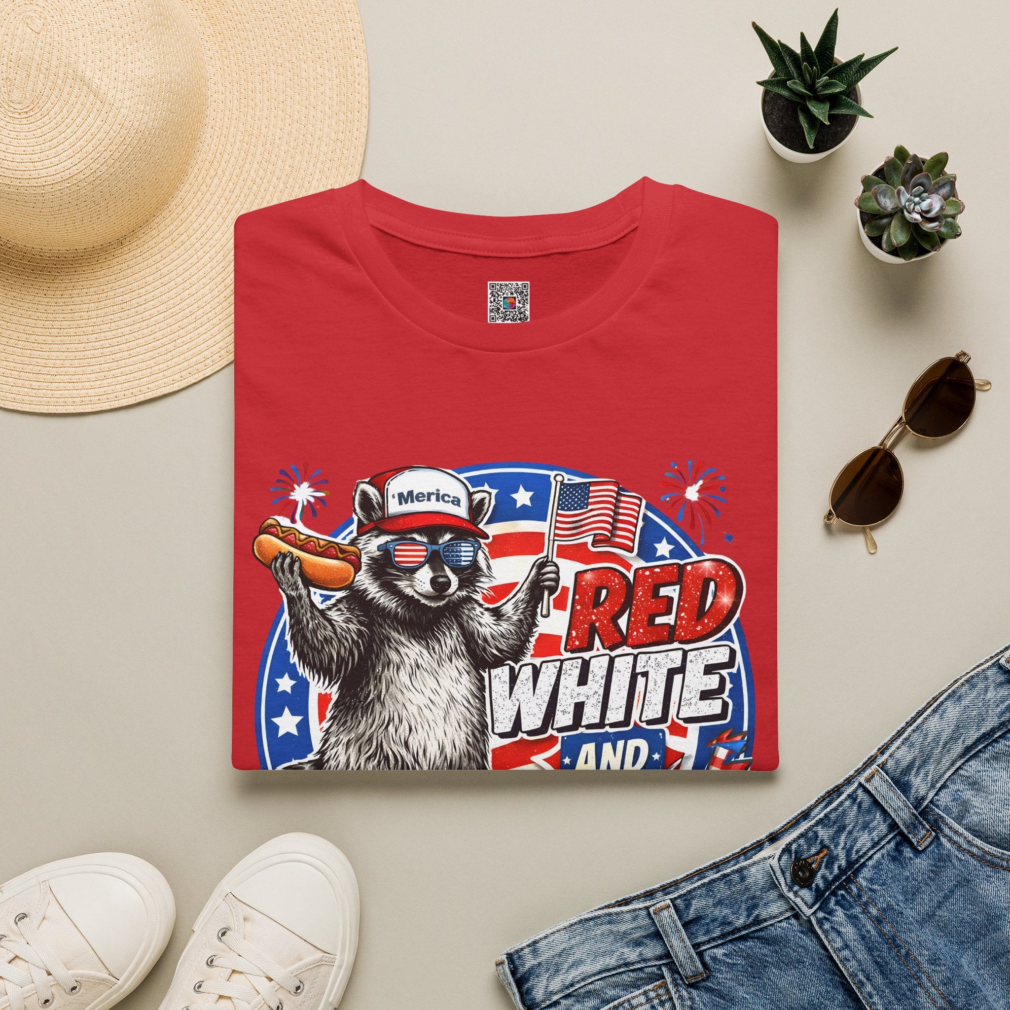 RED WHITE AND BOOM | Patriotic Raccoon Fireworks Design | Cr8tive Designs