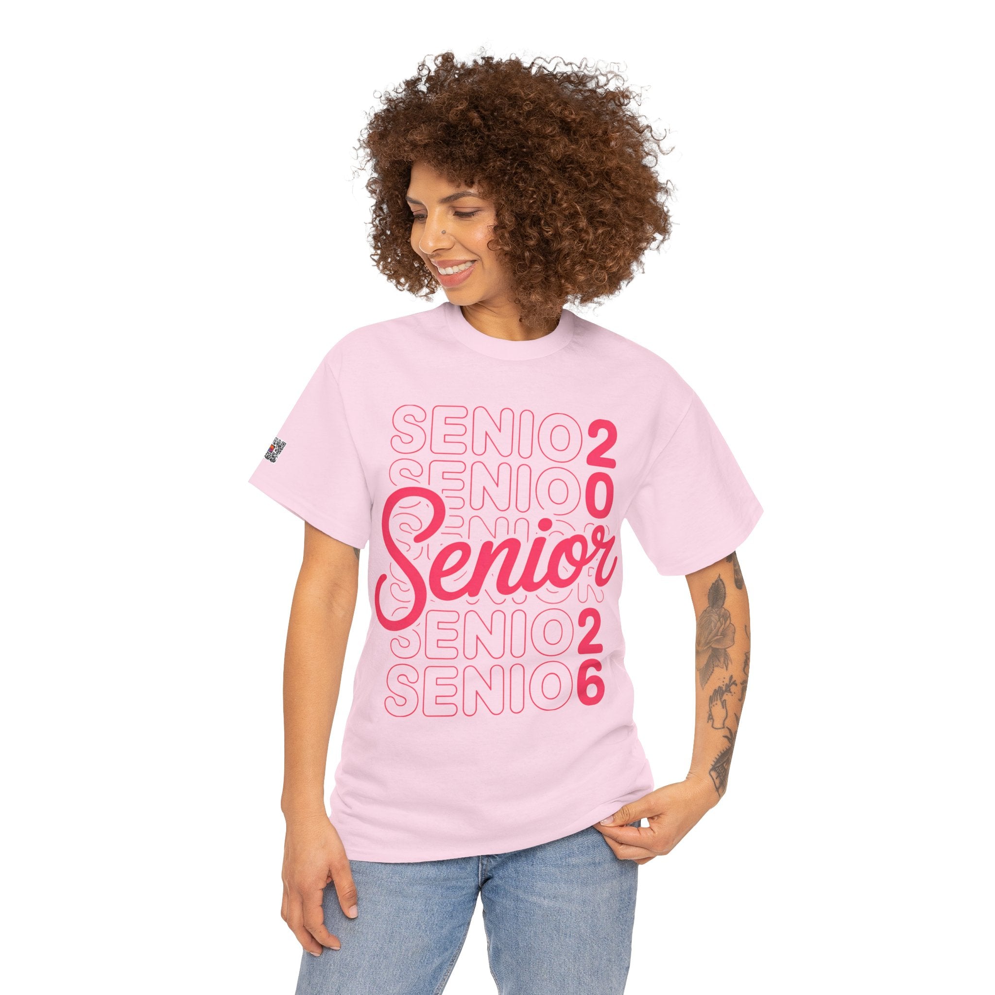 Senior 2026 Neon Script T-Shirt | Bold Layered Typography Tee | Trendy Graduation Shirt | Cr8tive Designs