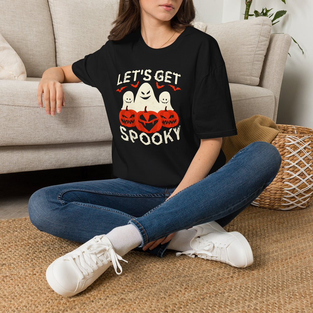 Halloween T-Shirt | "Let's Get Spooky" Ghosts & Jack-O'-Lanterns Tee | Cr8tive Designs