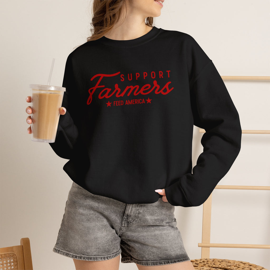 Support Farmers Feed America Sweatshirt | Patriotic Agriculture Crewneck | Cr8tive Designs