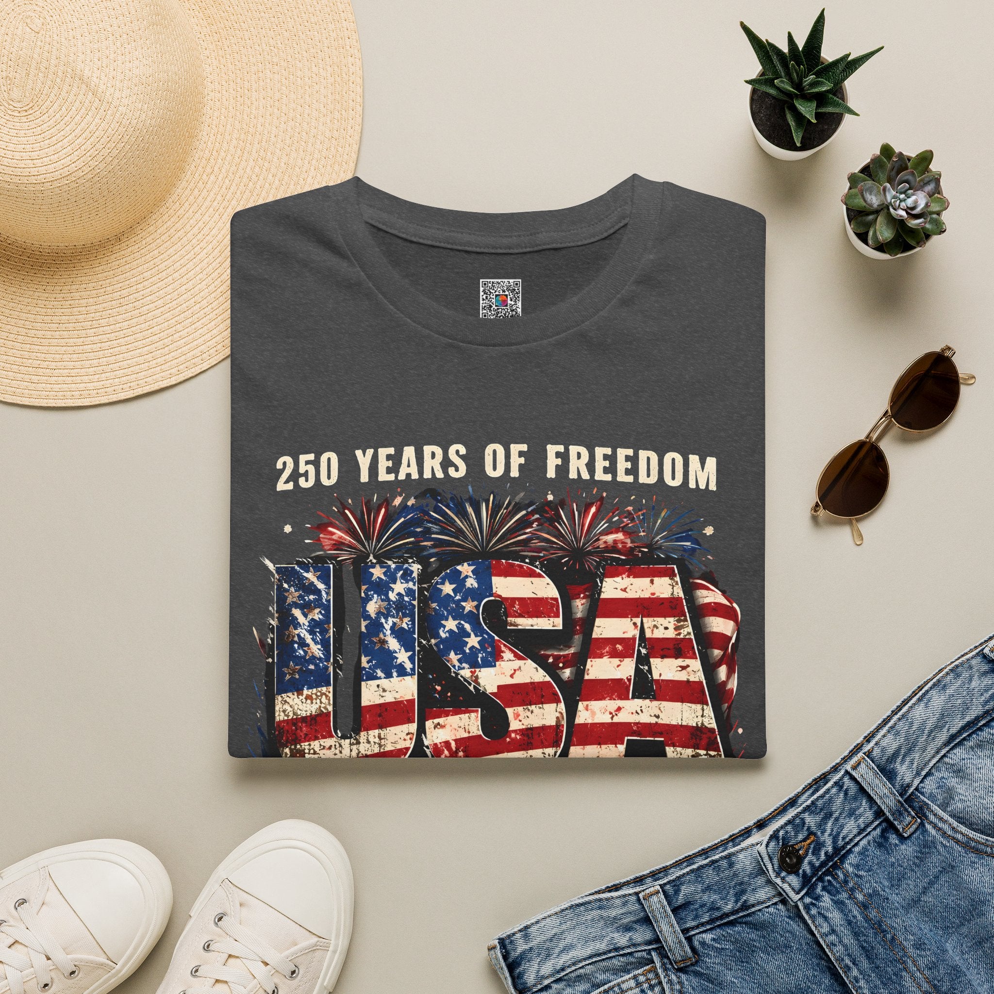 250 Years of Freedom | Rustic Patriotic USA Flag Design | Cr8tive Designs