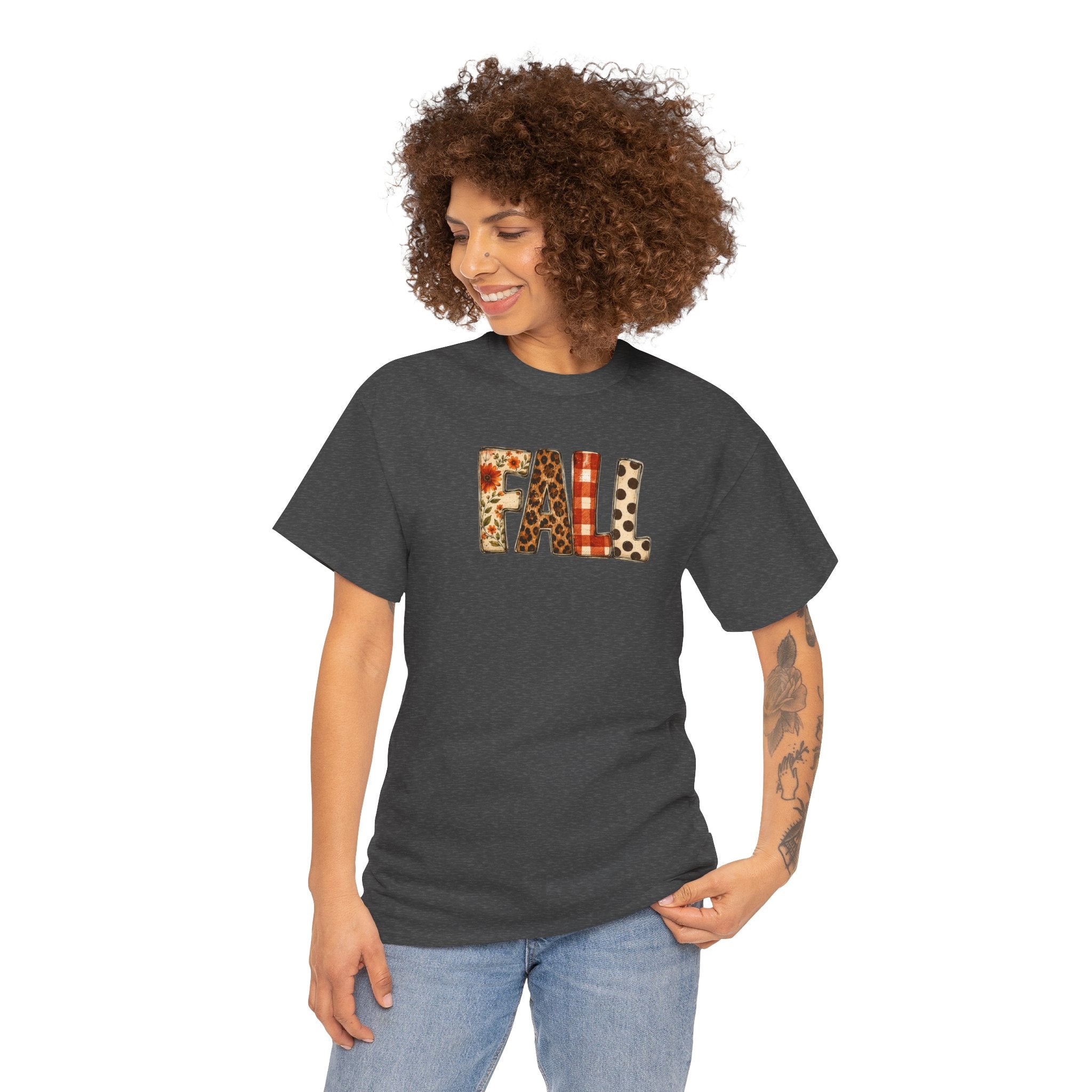 Floral Leopard Plaid FALL Tee | Rustic Autumn Graphic T-Shirt | Cr8tive Designs
