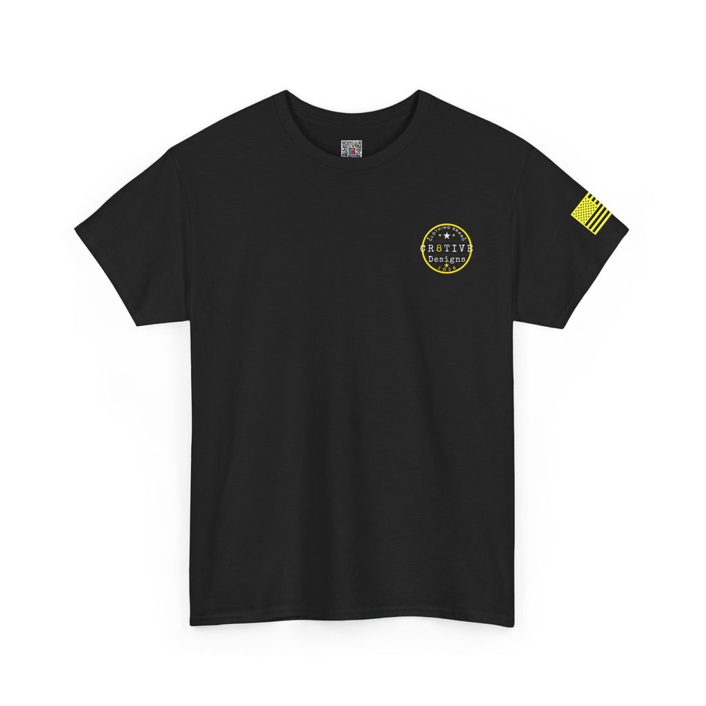 Yellow Logo Badge Graphic Tee/Cr8tive Designs