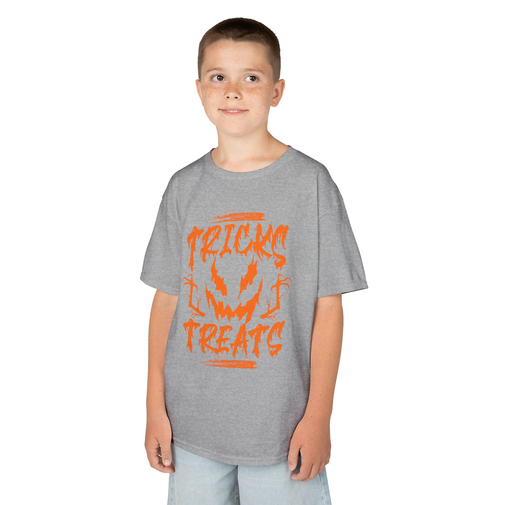 Kids Halloween Tee | 'Tricks & Treats' Spooky Jack-O'-Lantern Graphic | Cr8tive Designs