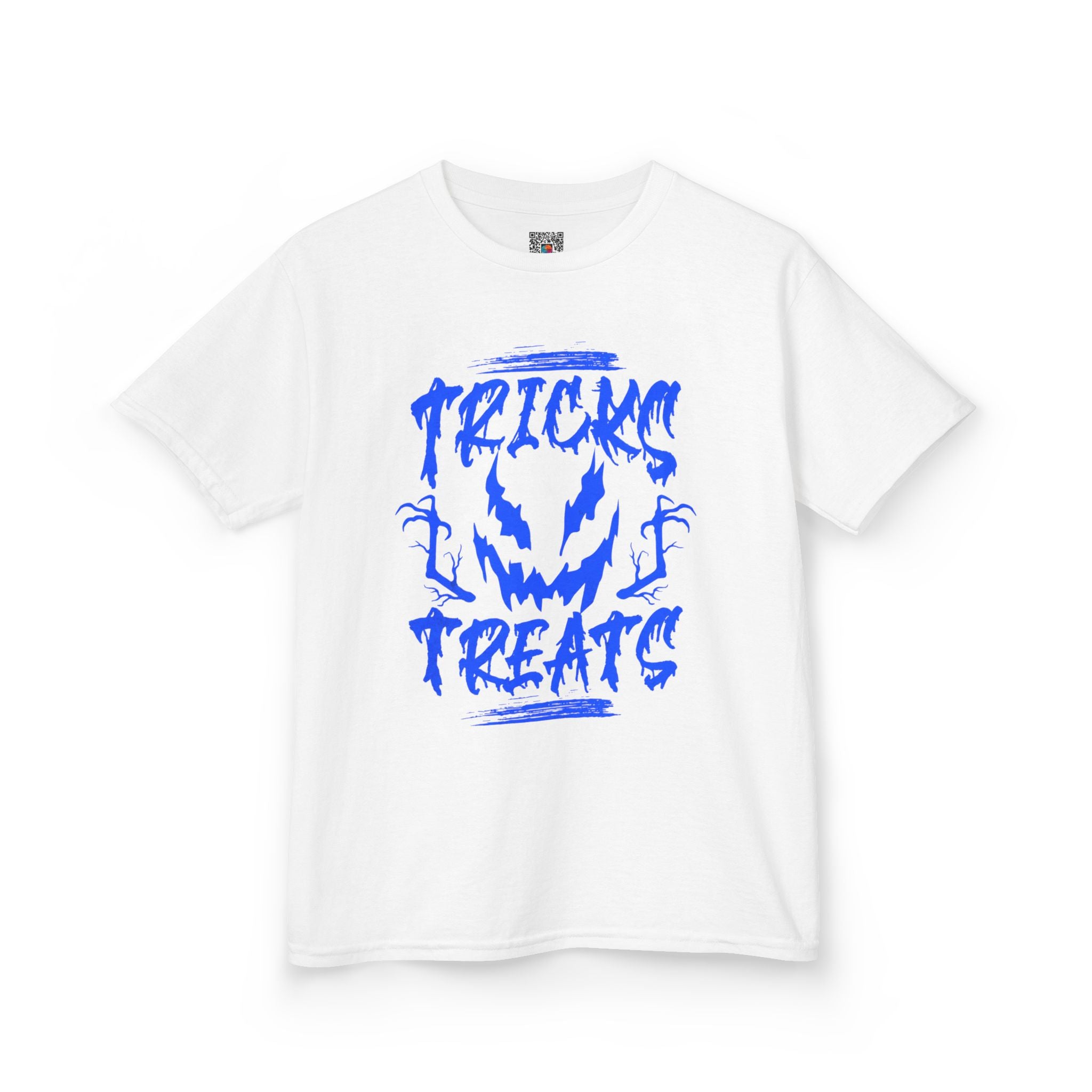Kids Halloween T-Shirt | "Tricks & Treats" Scary Jack-O'-Lantern Tee | Cr8tive Designs