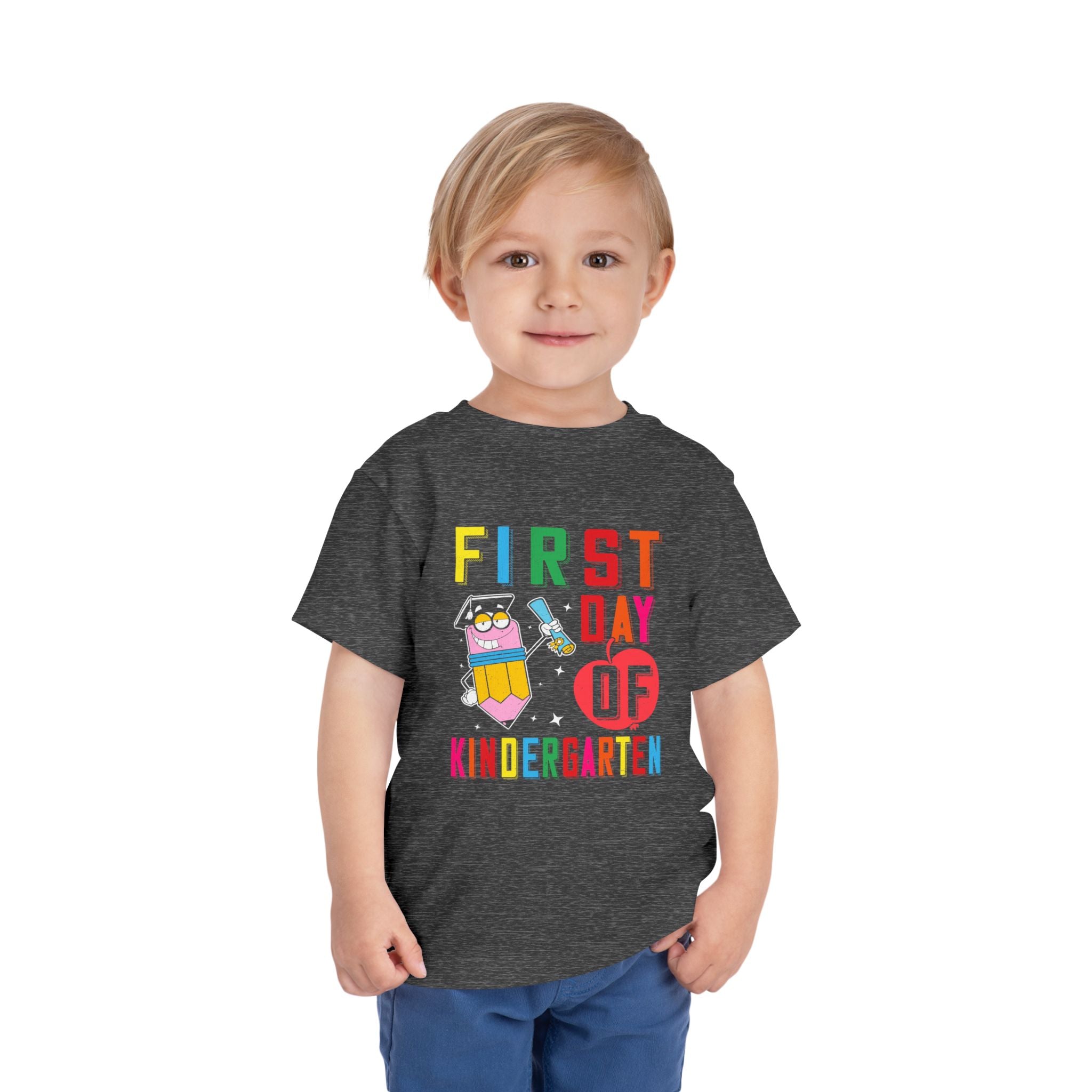 First Day of Kindergarten Toddler Tee | Colorful Back-to-School T-Shirt | Cr8tive Designs