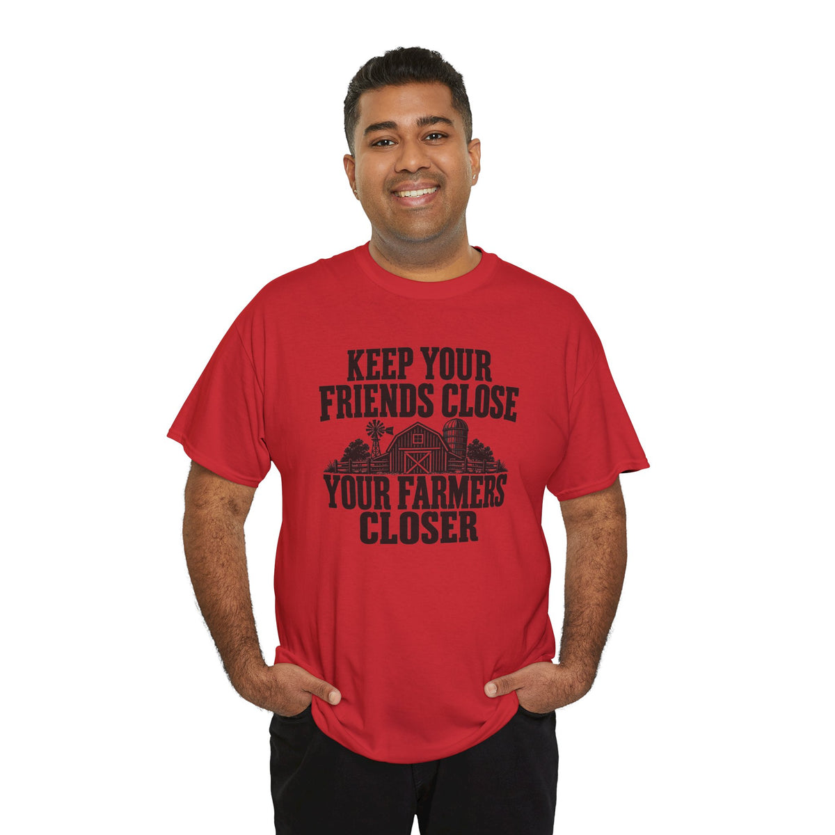 Keep Your Friends Close Your Farmers Closer T-Shirt | Rustic Barn Agriculture Tee | Cr8tive Designs