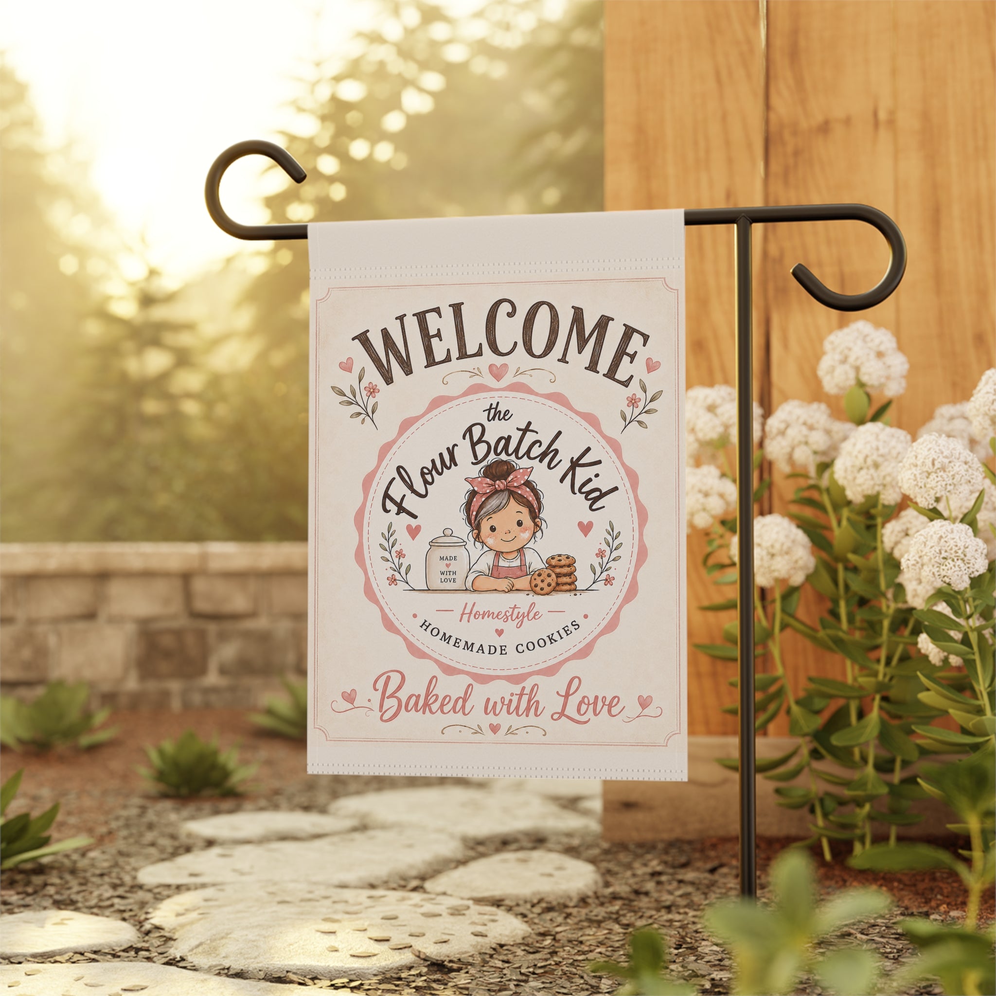 The Flour Batch Kid Welcome Garden Flag | Custom Garden Flag | Cr8tive Designs