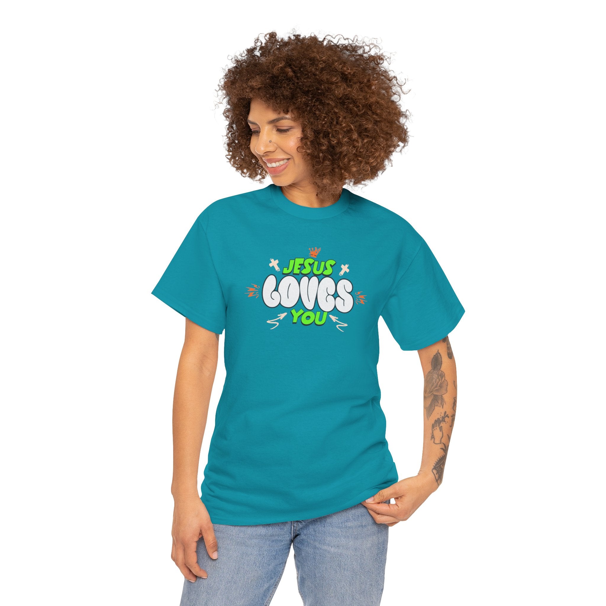 Jesus Loves You T-Shirt | Retro Bubble Gospel Tee | Cr8tive Designs