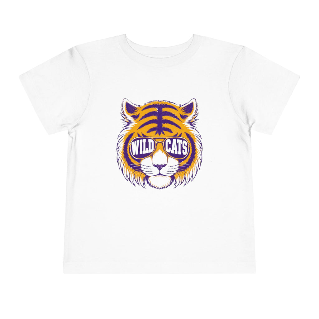 "Wildcats" Sunglasses Tiger Toddler T-Shirt | School Mascot Apparel | Cr8tive Designs