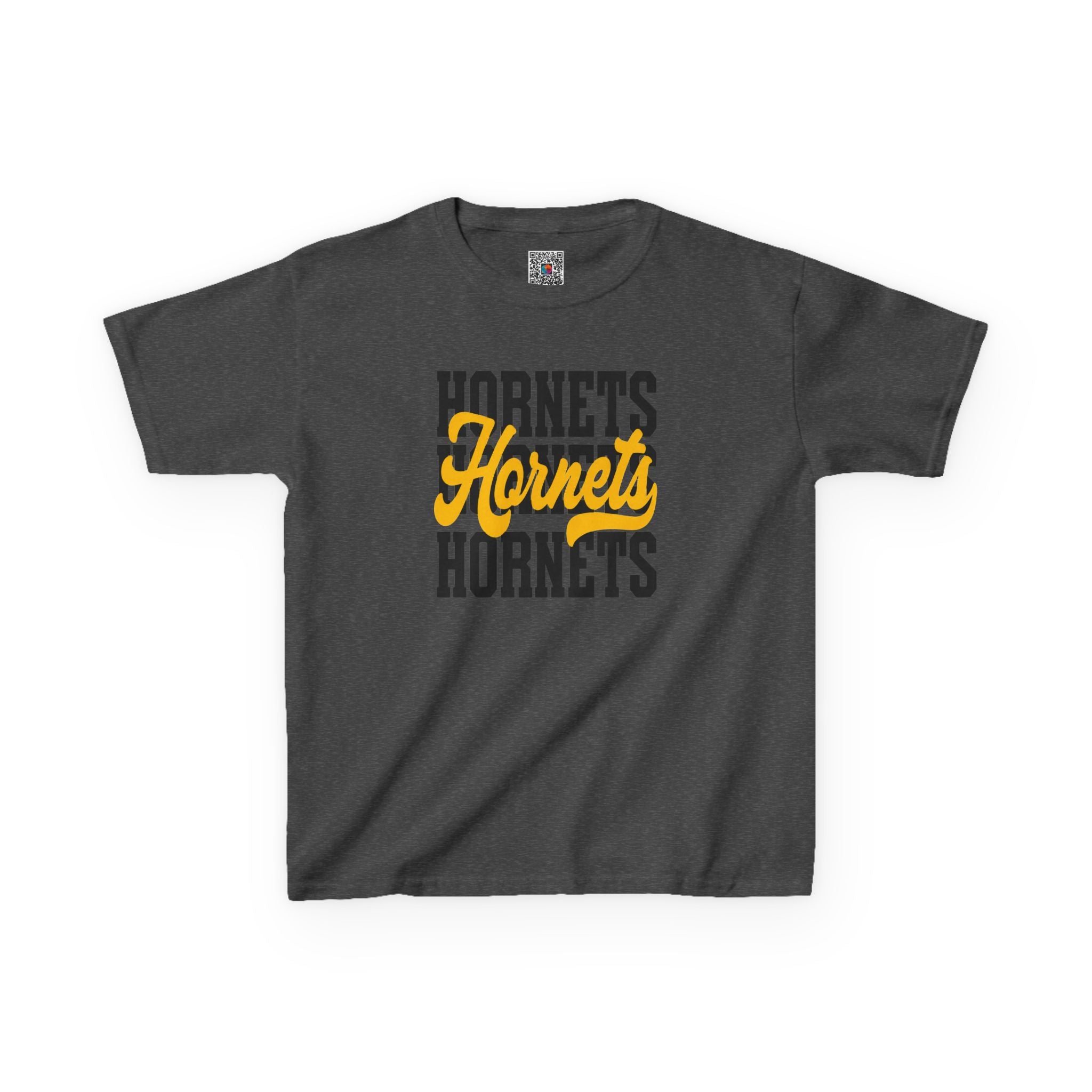 Stacked Hornets Script Youth T-Shirt | School Spirit Mascot Game Day Tee | Cr8tive Designs