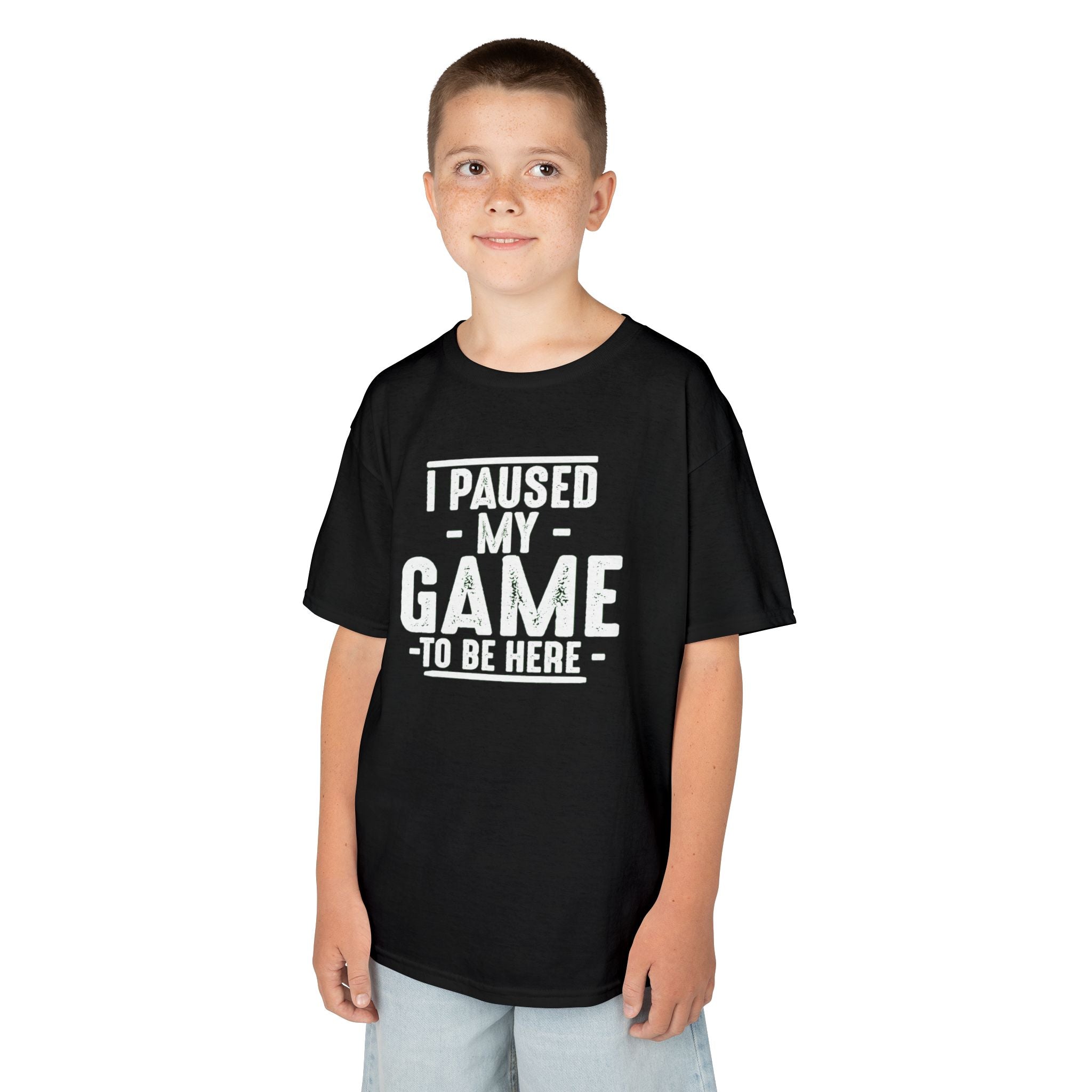 I Paused My Game to Be Here | Funny Youth Gamer T-Shirt | Cr8tive Designs