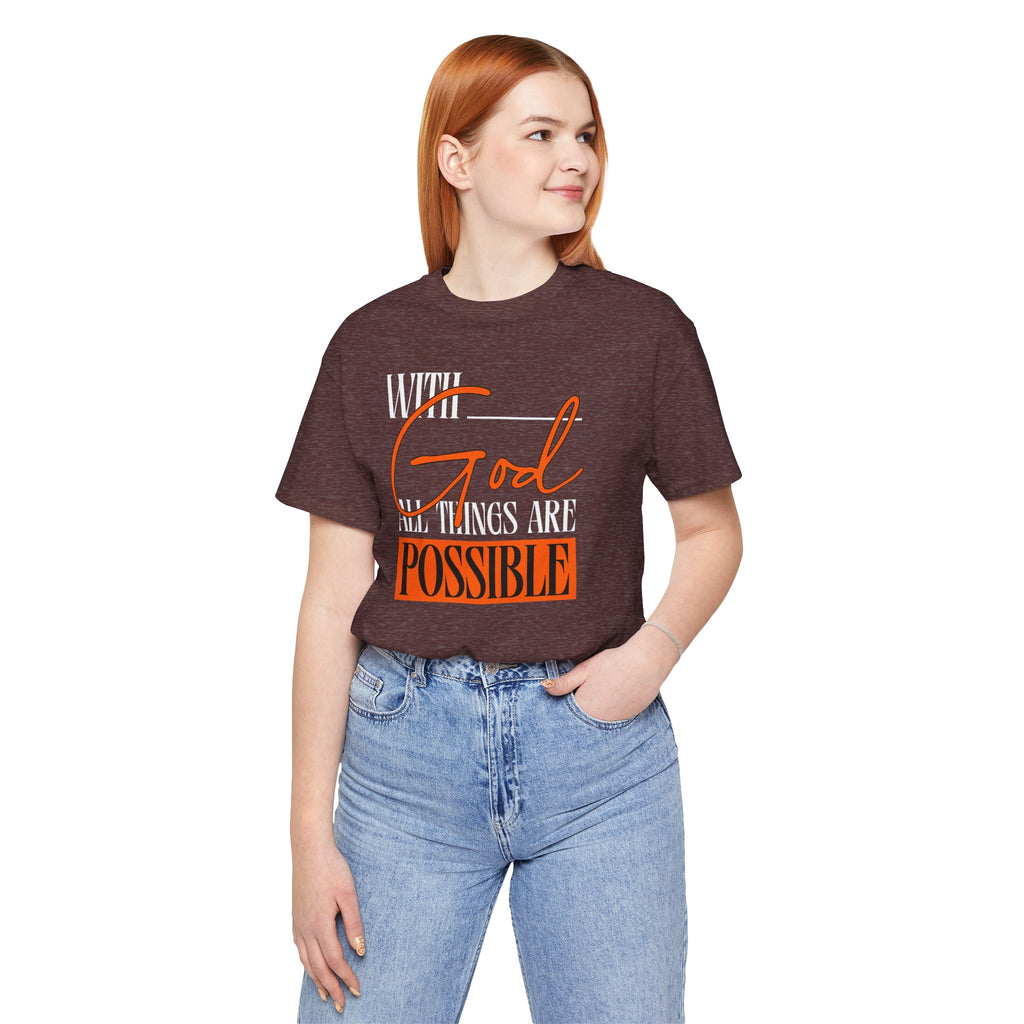 Inspirational 'With God All Things Are Possible' Graphic Tee| Cr8tive Designs