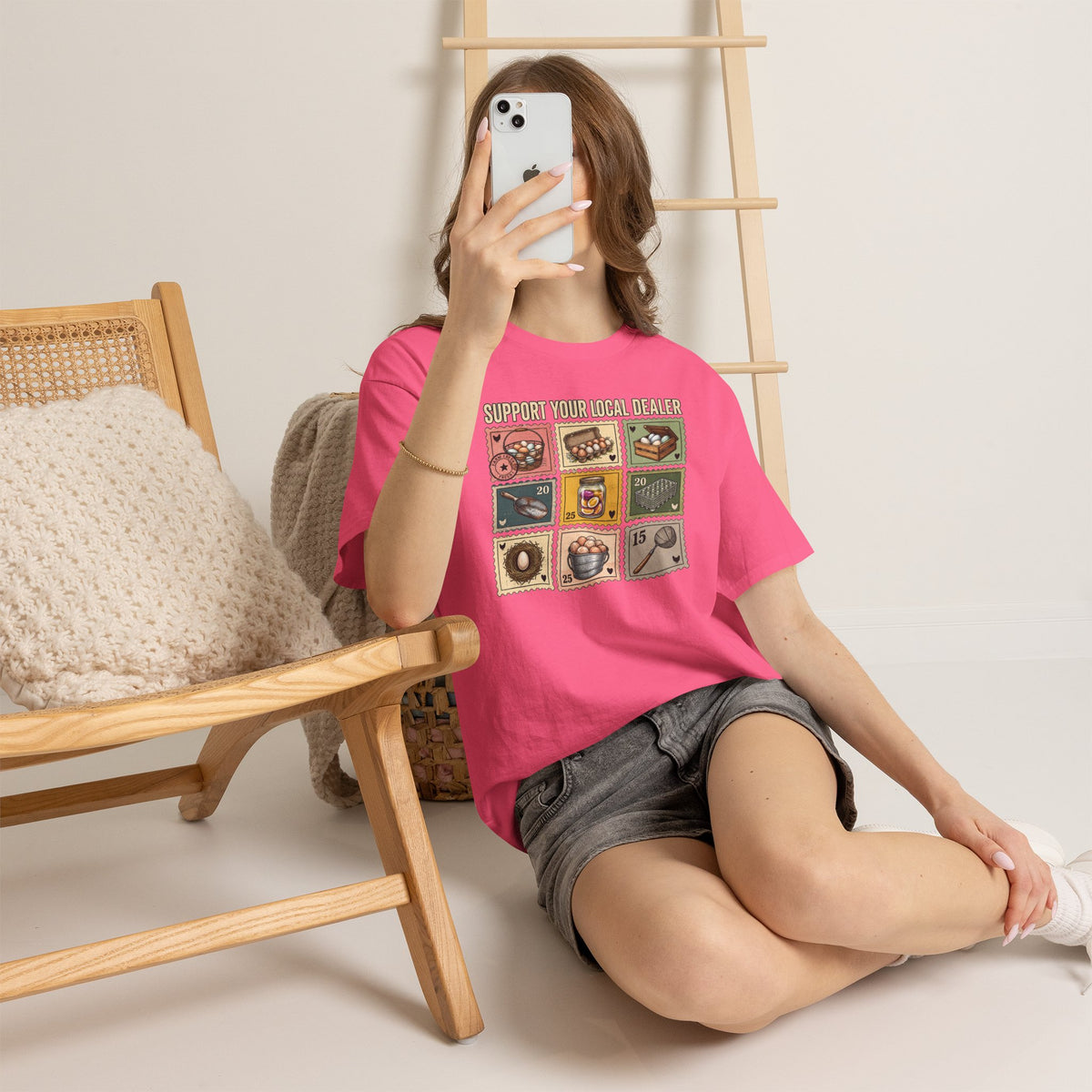 Support Your Local Dealer Fresh Eggs T-Shirt | Funny Chicken Farm Graphic Tee | Cr8tive Designs