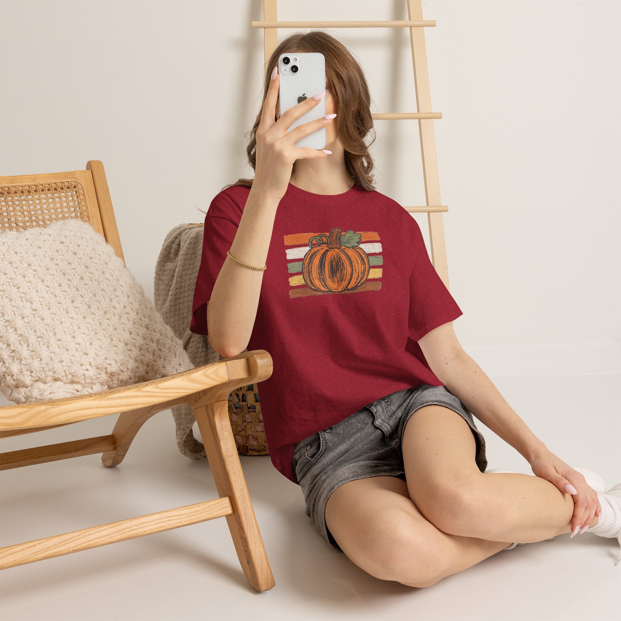 Vintage Retro Pumpkin Sketch Tee | Distressed Fall T-Shirt | Cr8tive Designs