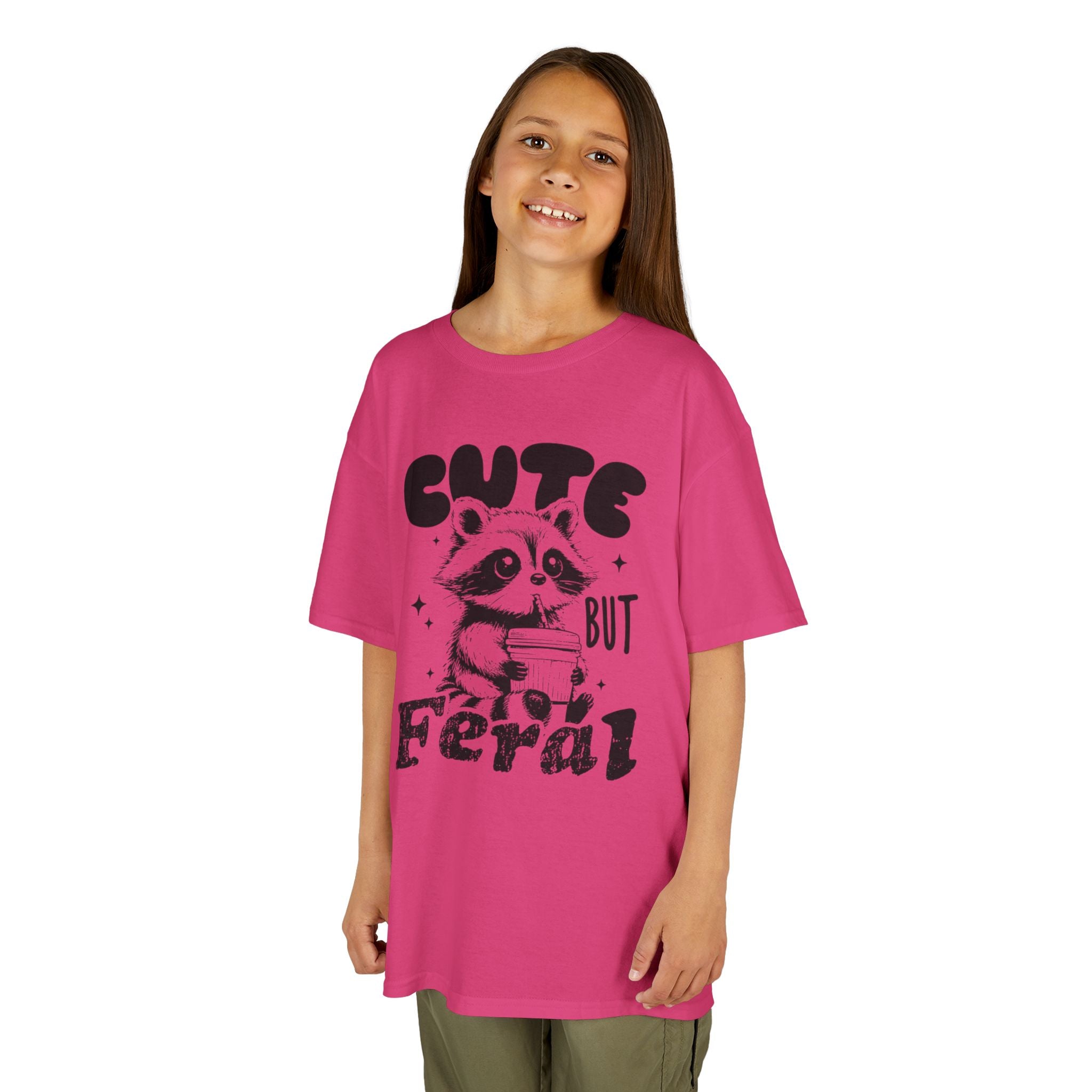 Cute but Feral Raccoon | Funny Kids Animal T-Shirt | Cr8tive Designs