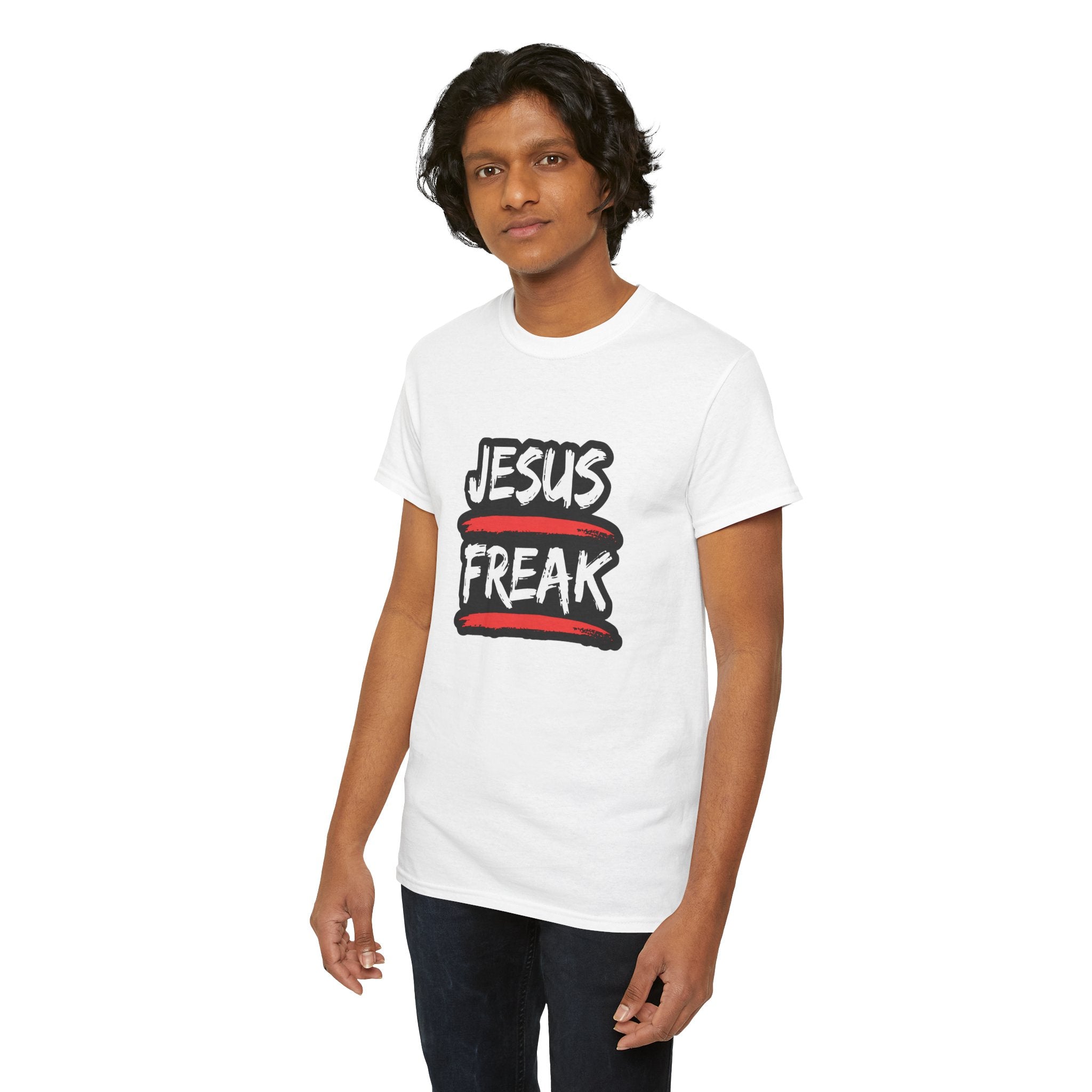 Jesus Freak Tshirt with Red Brushstroke