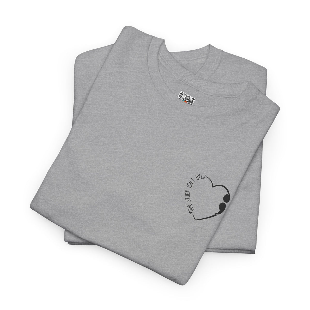 Heart Semicolon Pocket Print T-Shirt | Minimalist Suicide Prevention Graphic Tee | Cr8tive Designs