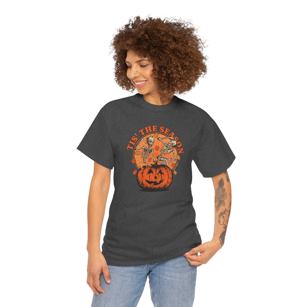 Tis The Season Dancing Skeletons Tee | Vintage Spooky Graphic T-Shirt | Cr8tive Designs