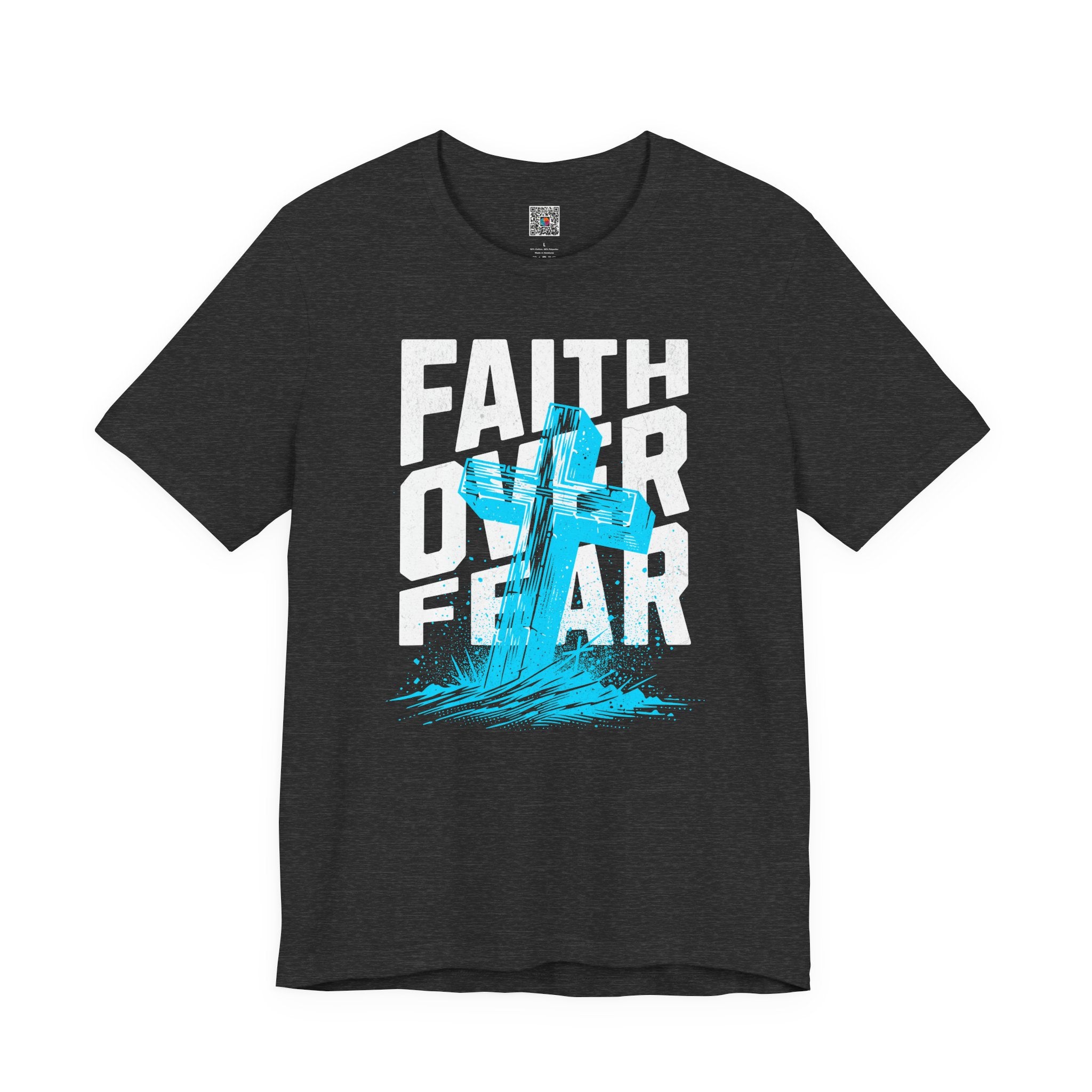 Faith Over Fear T-Shirt | Christian Cross Inspirational Tee | Cr8tive Designs