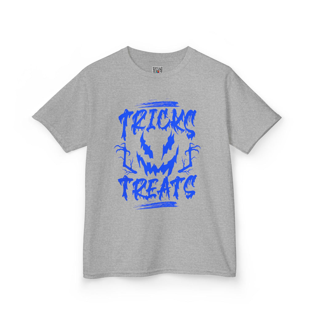 Kids Halloween T-Shirt | "Tricks & Treats" Scary Jack-O'-Lantern Tee | Cr8tive Designs