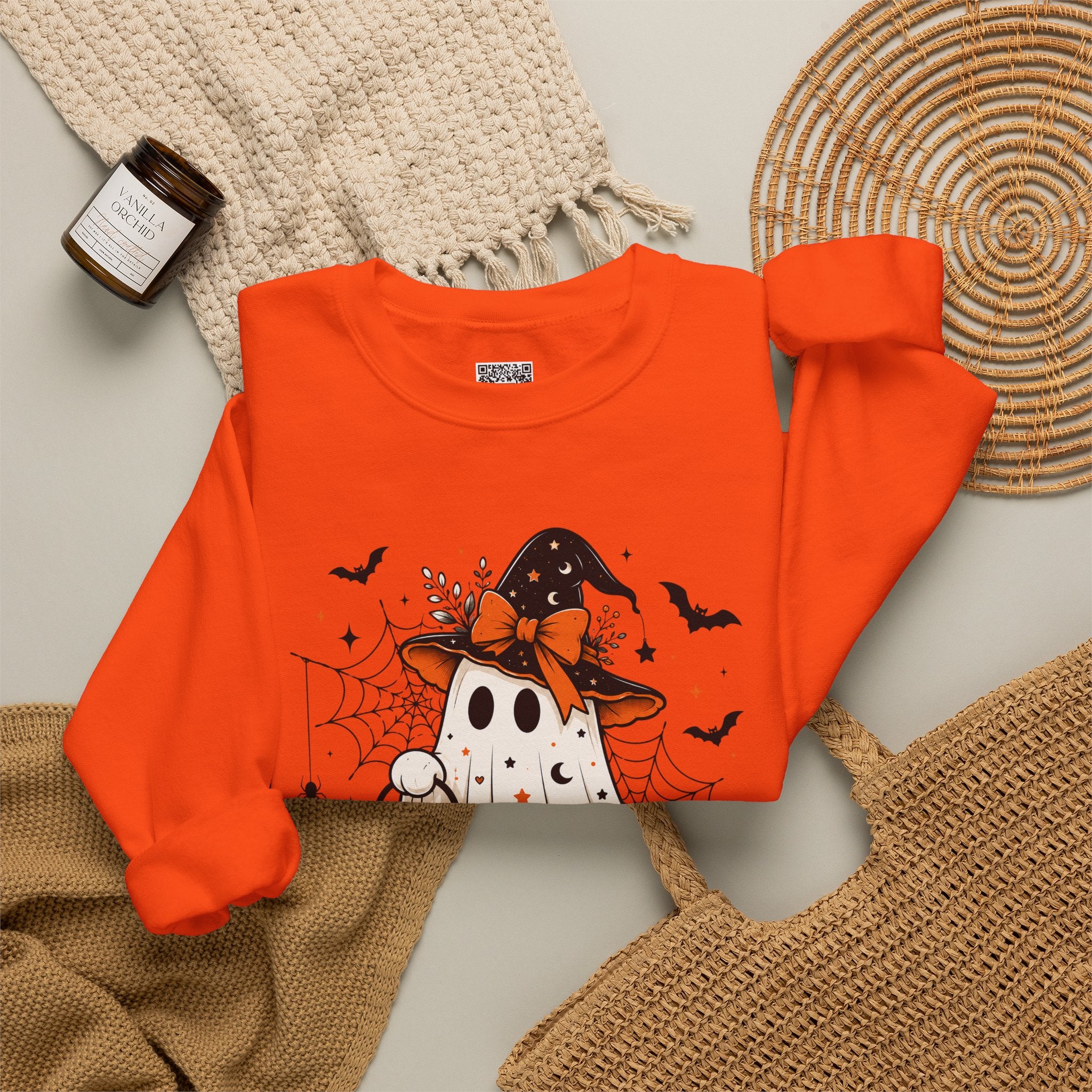 Trick or Treat Witch Ghost Sweatshirt | Spooky Season Halloween Crewneck | Cr8tive Designs