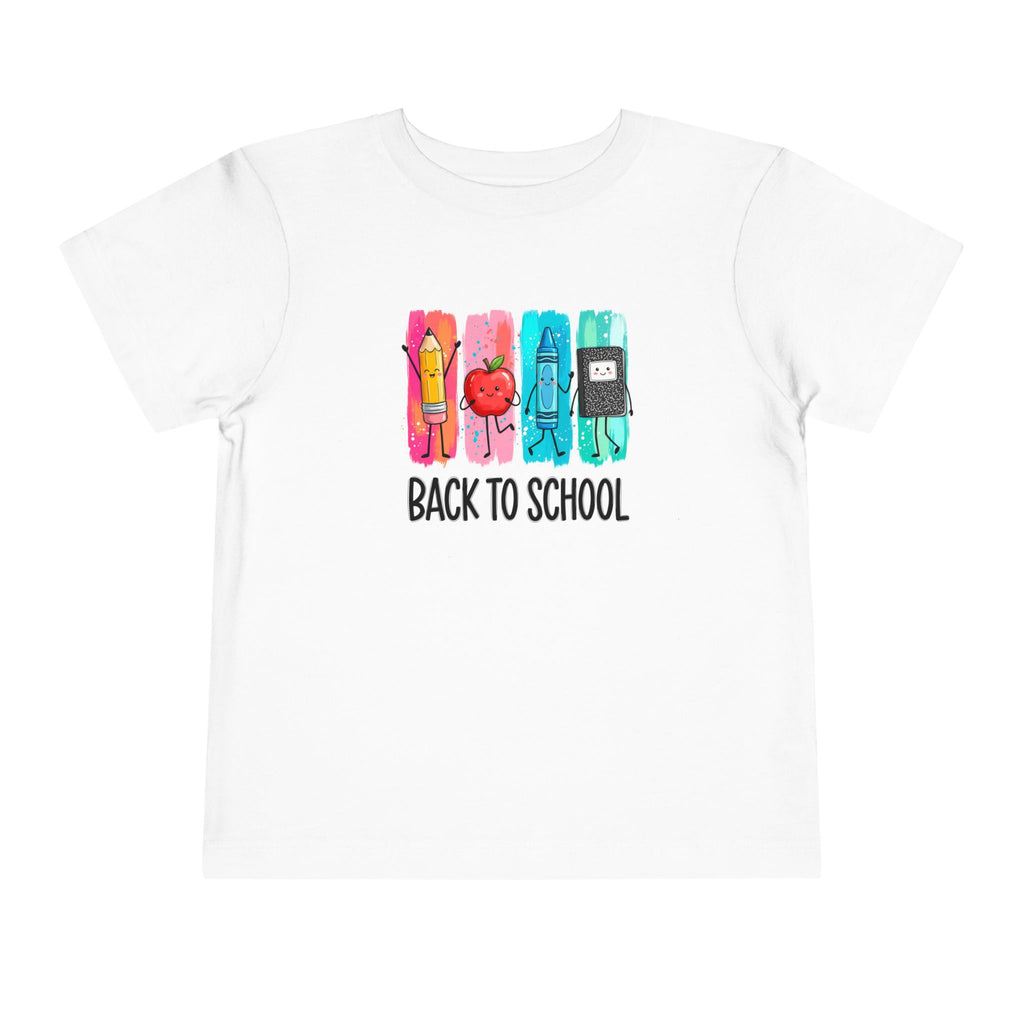 Back-to-School Buddies Toddler Tee | Colorful School Supplies T-Shirt | Cr8tive Designs