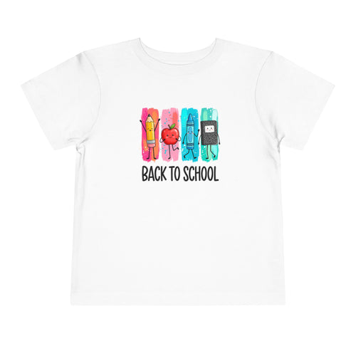 Back-to-School Buddies Toddler Tee | Colorful School Supplies T-Shirt | Cr8tive Designs