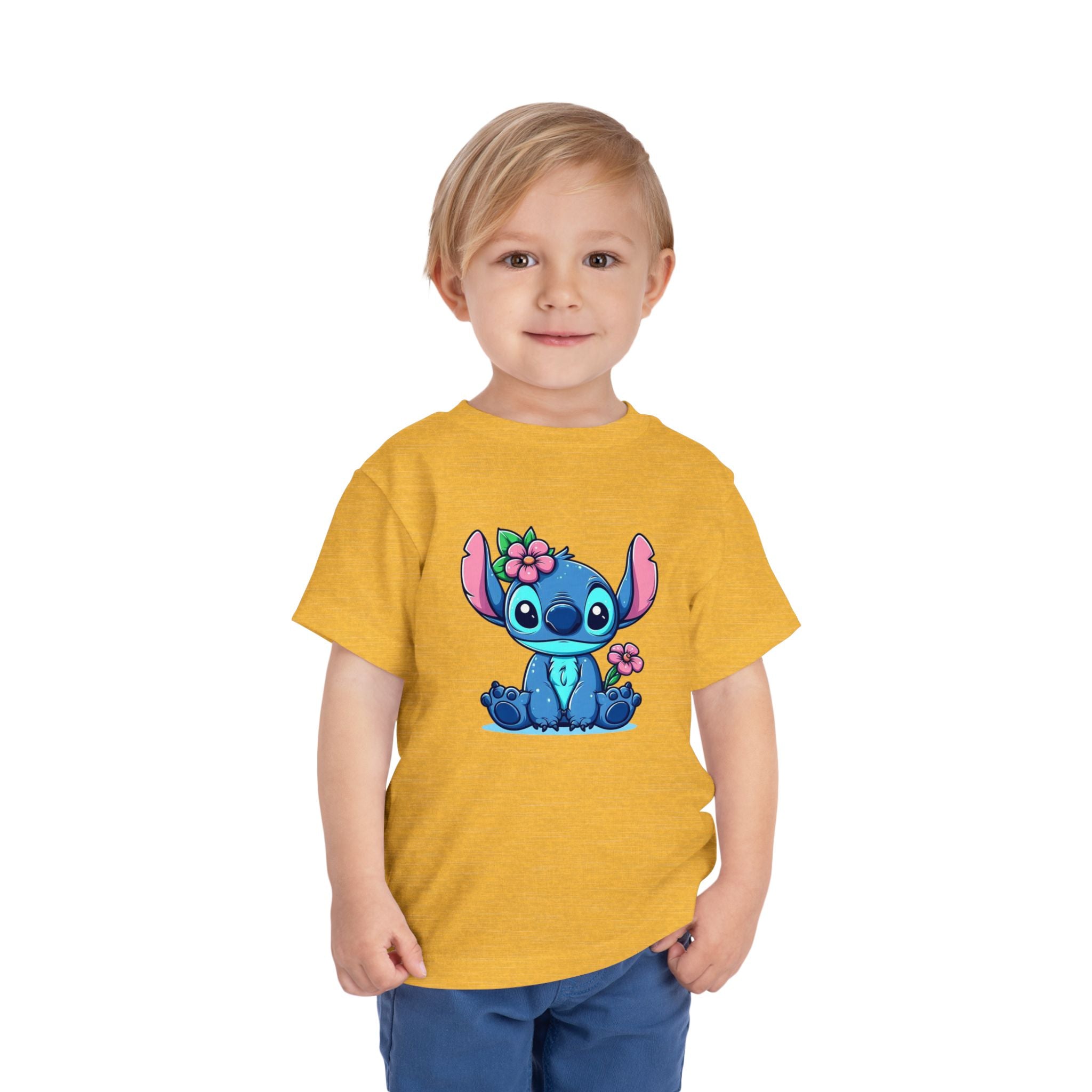 Floral Stitch Toddler Tee | Cute Tropical Character T-Shirt | Cr8tive Designs