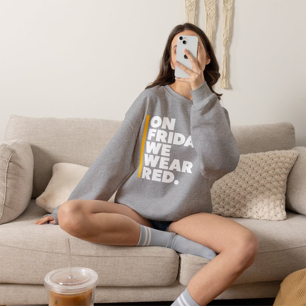 On Fridays We Wear Red Sweatshirt | Red Friday Football Game Day Crewneck | Cr8tive Designs