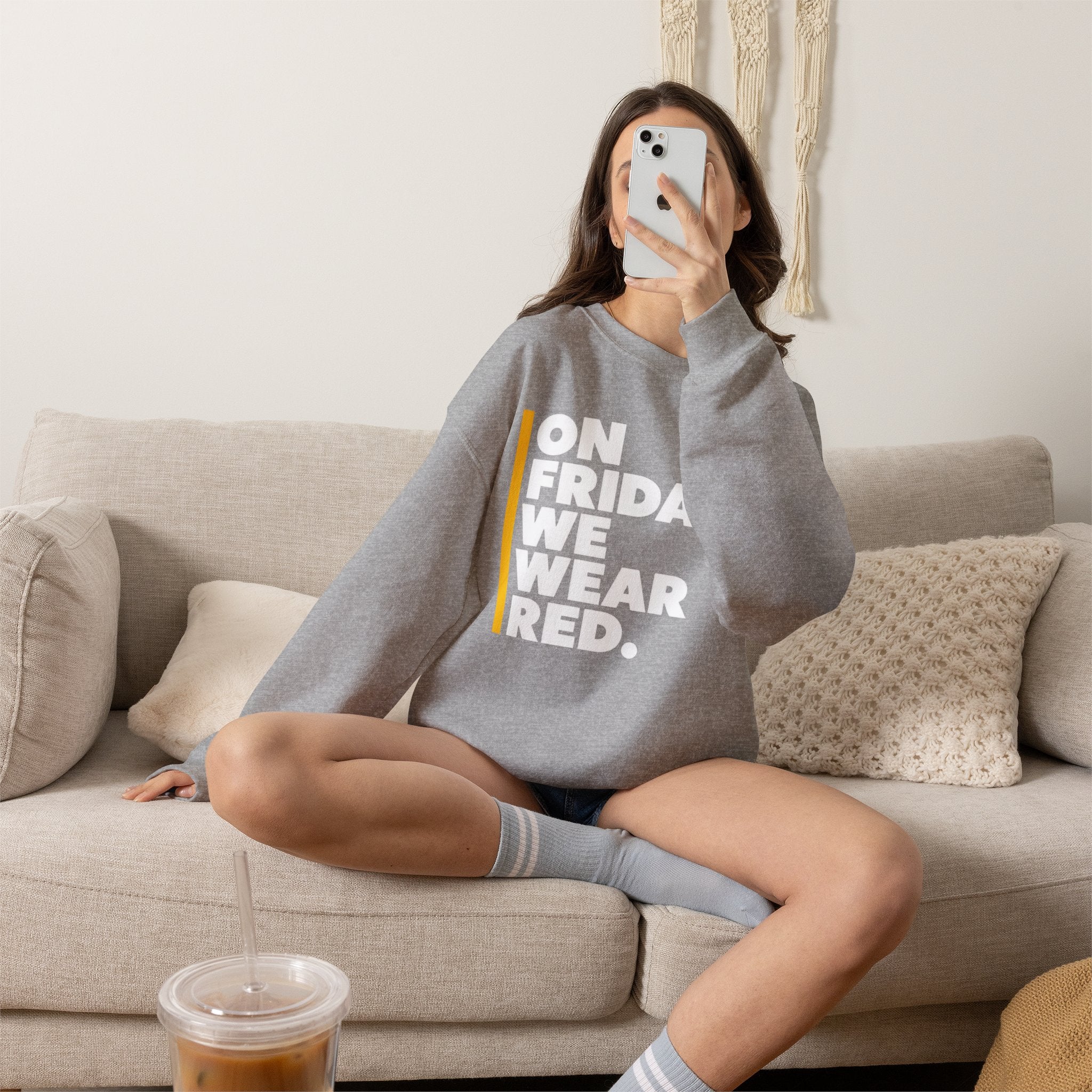 On Fridays We Wear Red Sweatshirt | Red Friday Football Game Day Crewneck | Cr8tive Designs