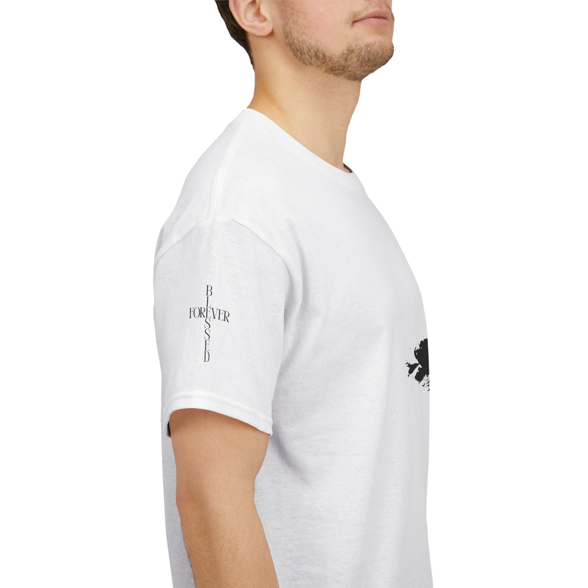 Black Brushstroke Cross T‑Shirt — Minimalist Christian Faith Tee