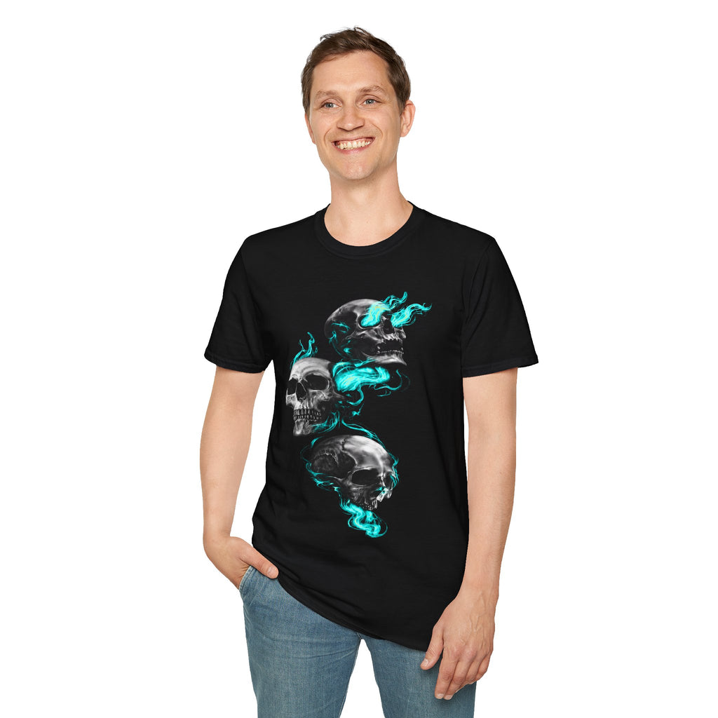 Teal Flame Skulls T-Shirt | Cr8tive Designs