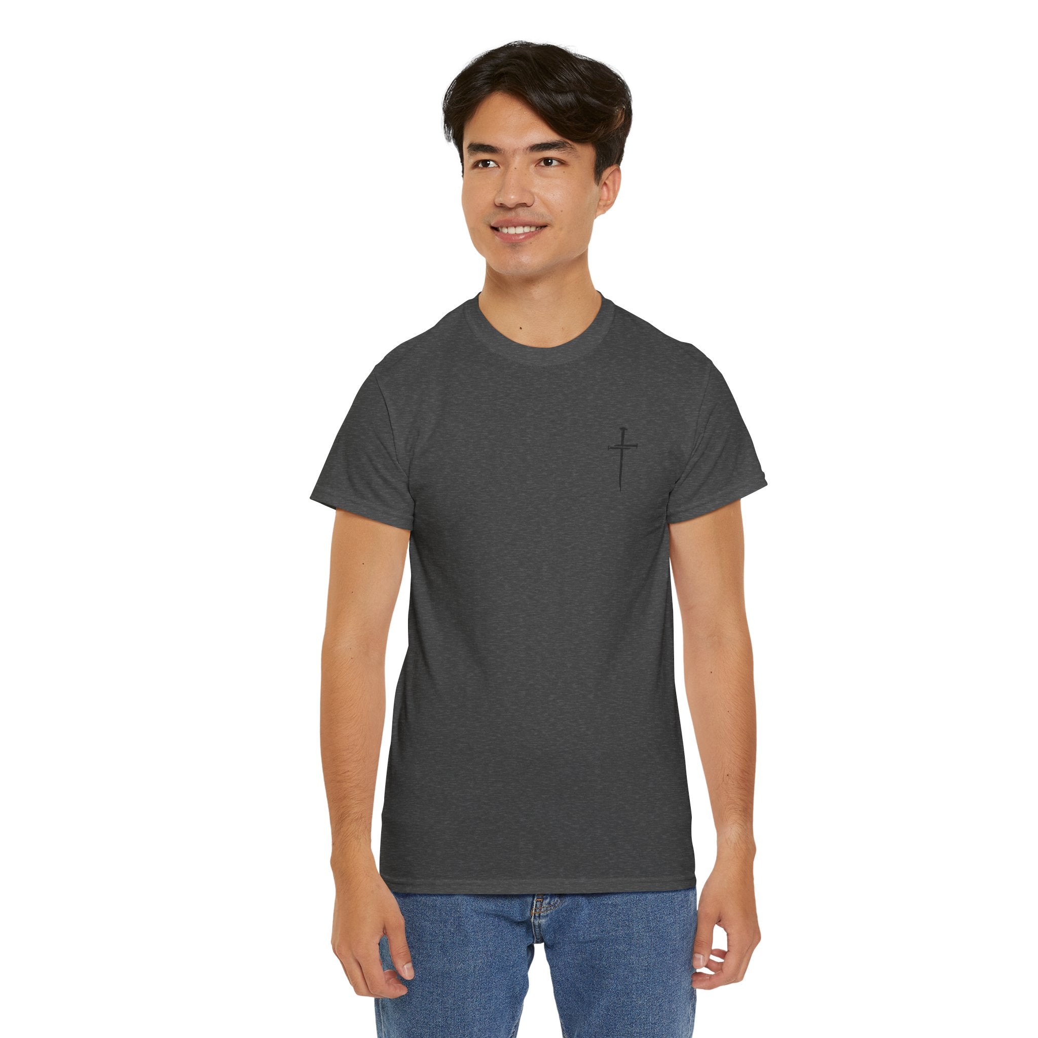 Cross Chest T-Shirt — Minimal Christian Faith Tee