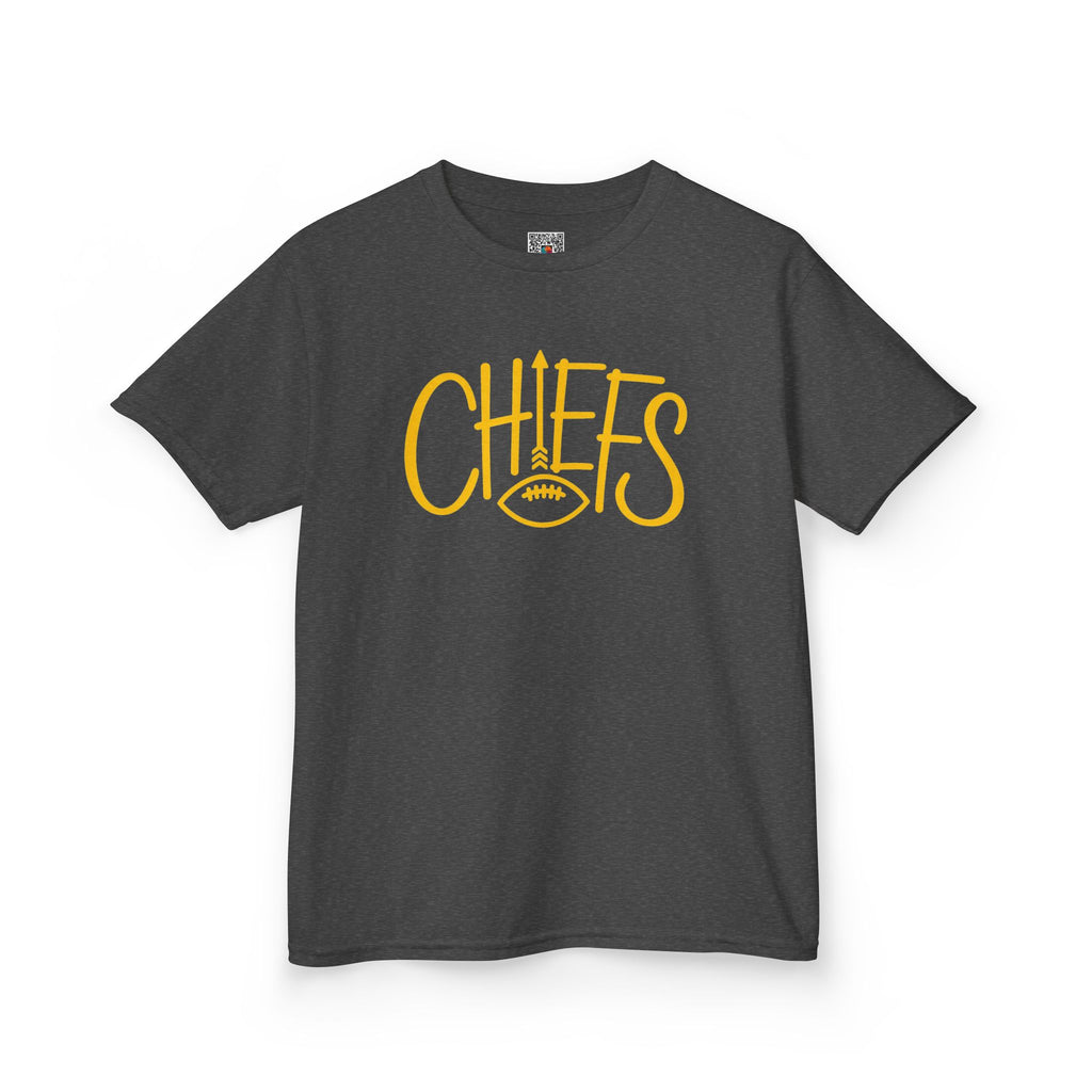 Chiefs Arrow Football Youth Shirt | Red and Gold Sunday Football Spirit Tee | Cr8tive Designs