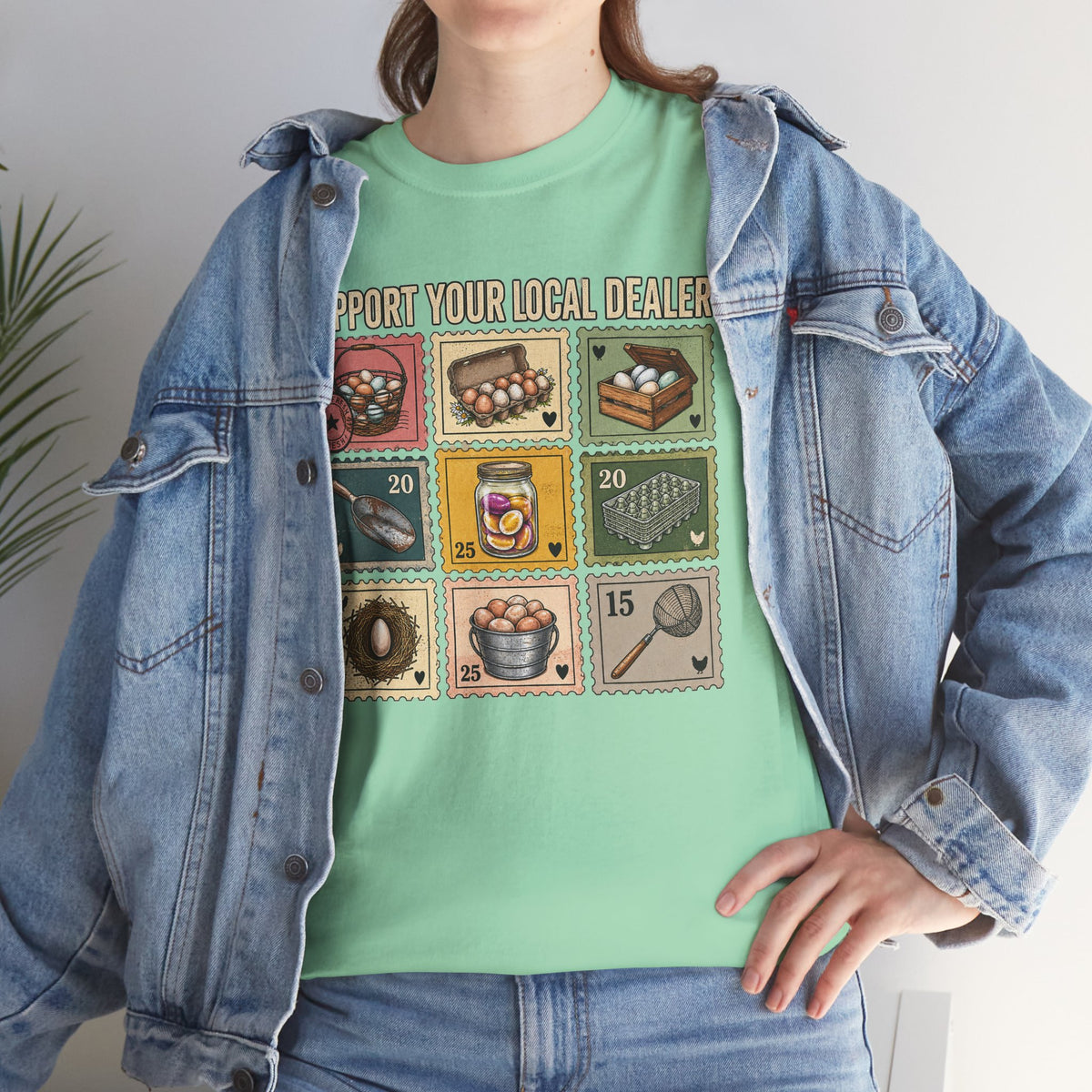 Support Your Local Dealer Fresh Eggs T-Shirt | Funny Chicken Farm Graphic Tee | Cr8tive Designs