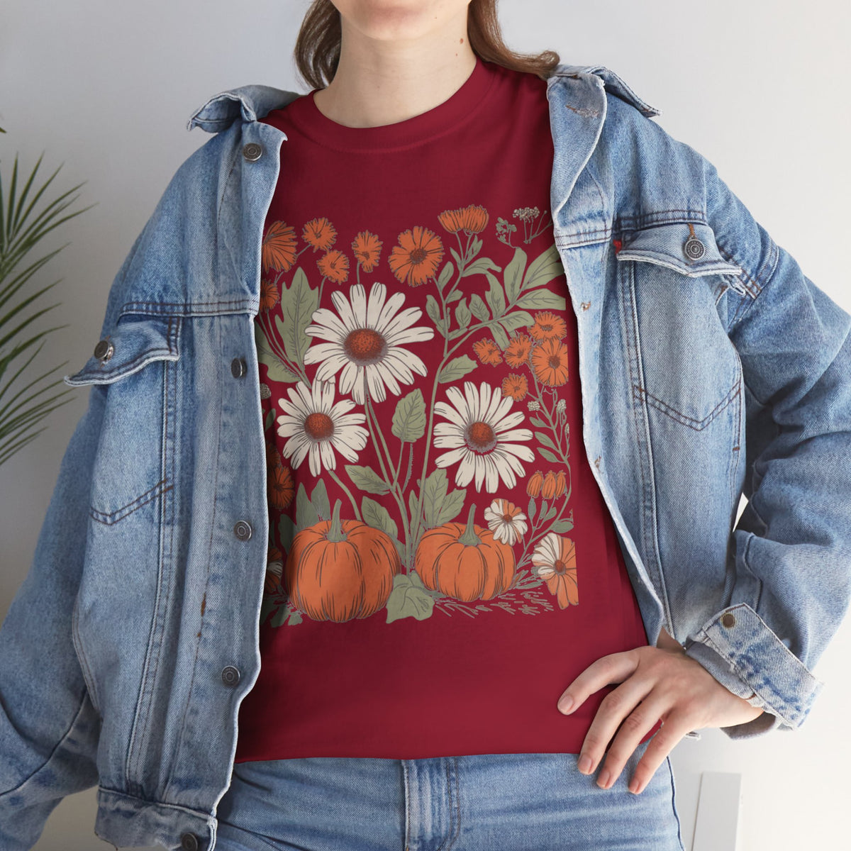 Vintage Floral Pumpkin Tee | Cottagecore Autumn Botanical Graphic T-Shirt | Cr8tive Designs