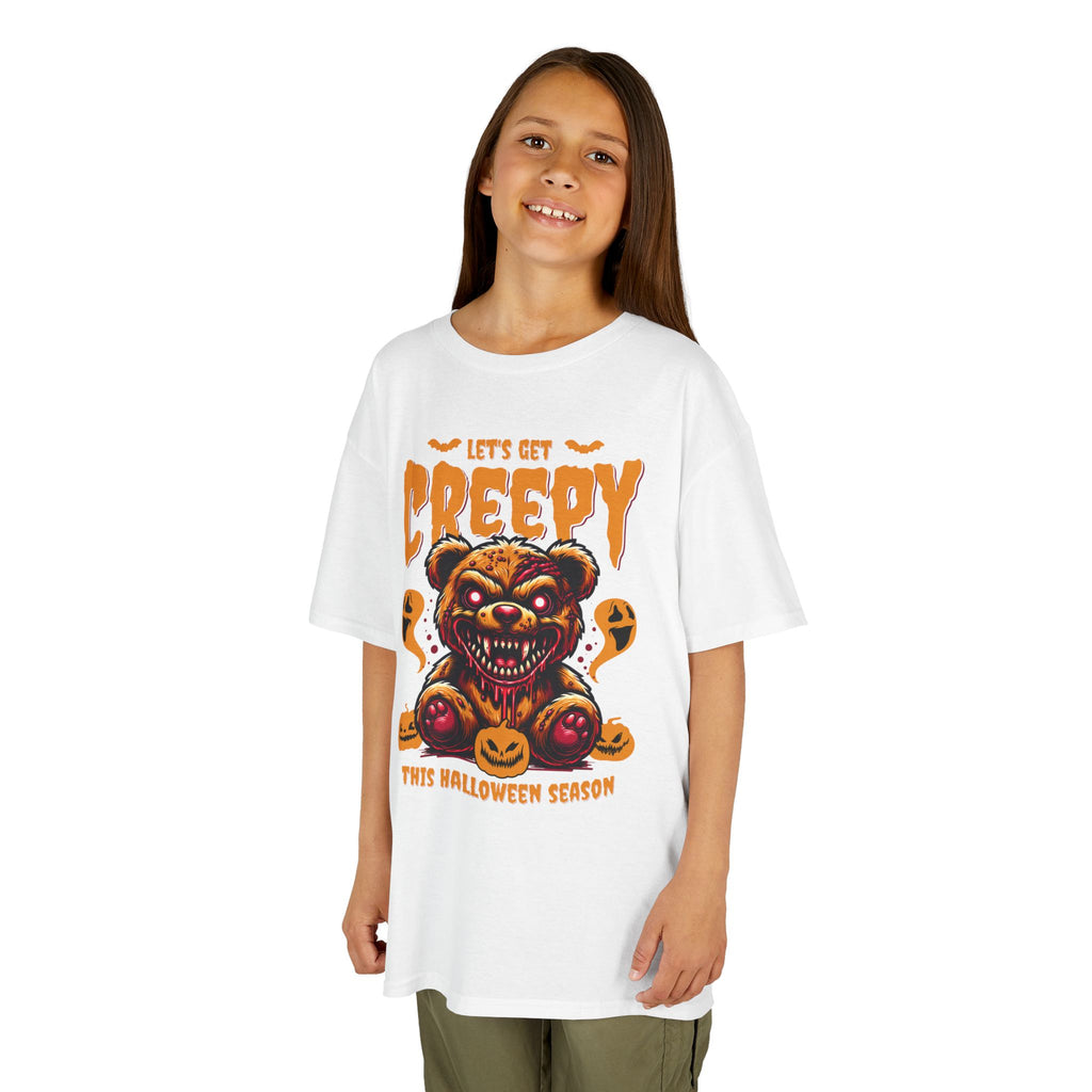 Kids Tee | "Let's Get Creepy" Halloween Teddy Bear Graphic | Cr8tive Designs