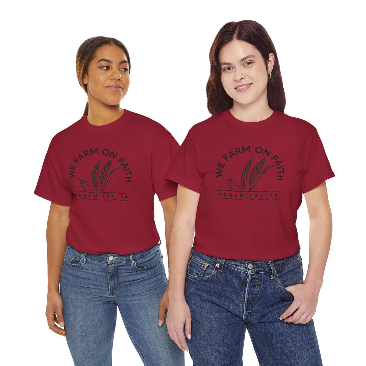 We Farm On Faith Psalm 104:14 T-Shirt | Christian Country Graphic Tee | Cr8tive Designs