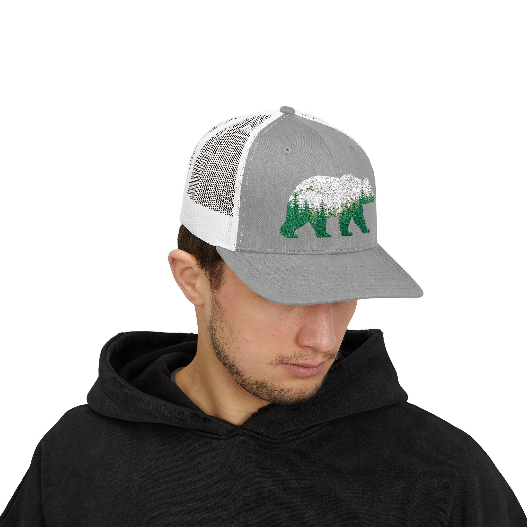 Bear Forest Trucker Snapback Cap