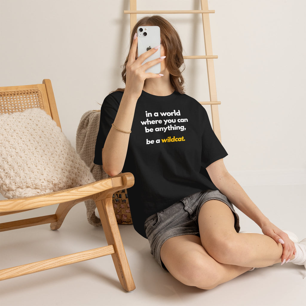 Be A Wildcat T-Shirt | Purple & Gold School Spirit Graphic Tee | Cr8tive Designs