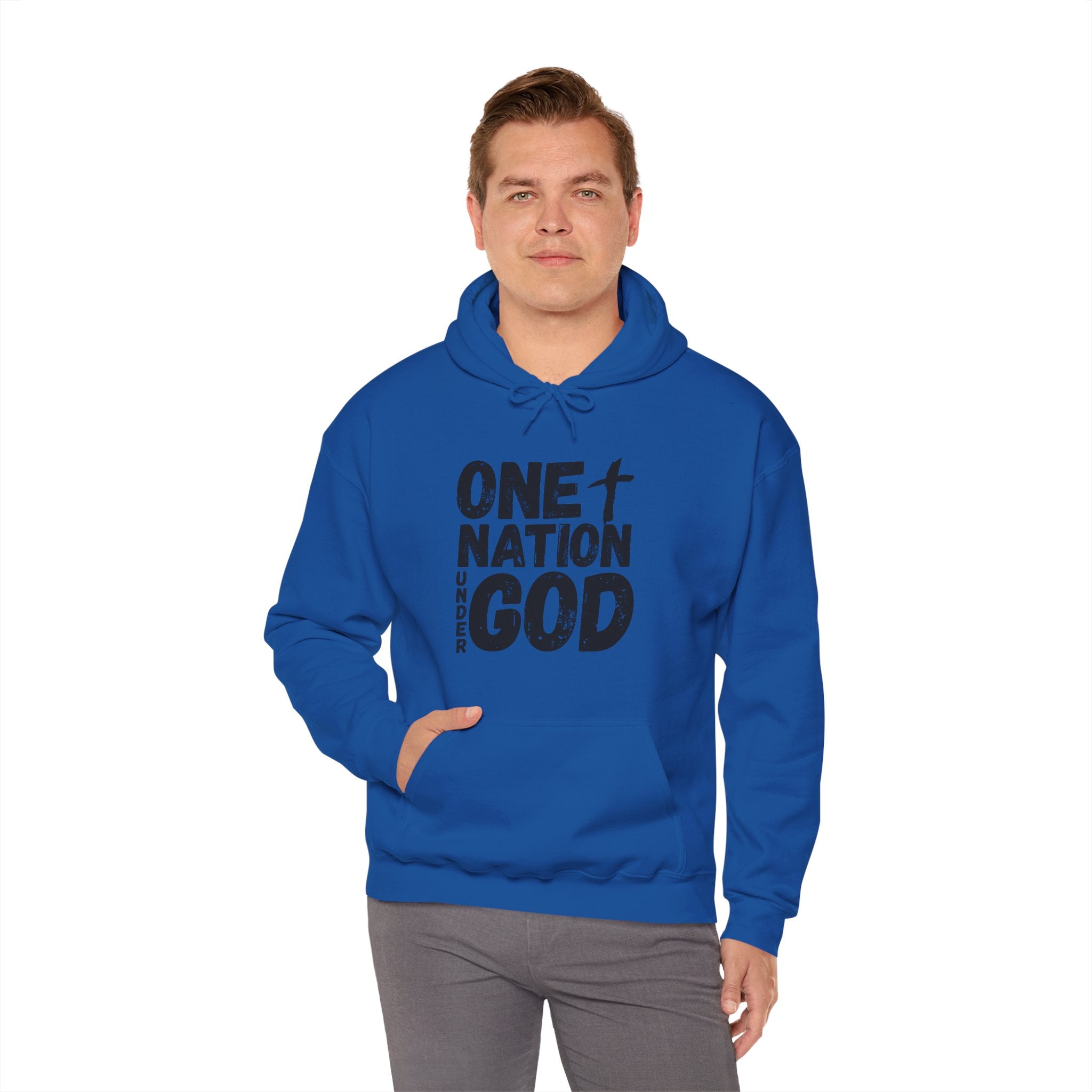 One Nation Under God Hoodie — Patriotic Christian Graphic Sweatshirt