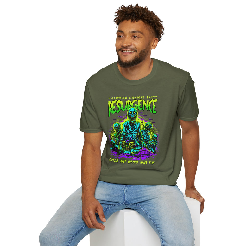 Resurgence Zombie Graphic T-Shirt | Neon Horror Halloween Tee | Cr8tive Designs