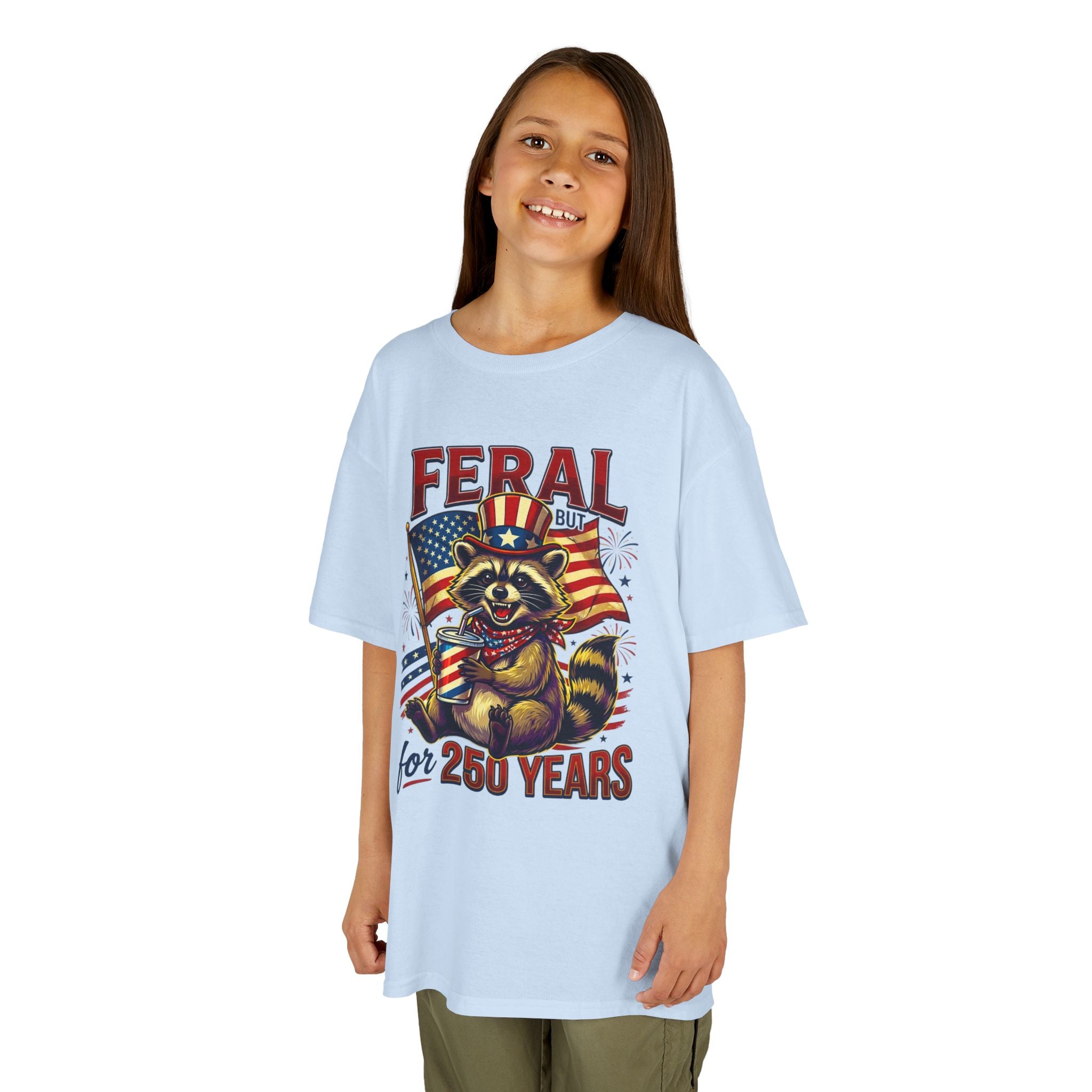 Kids Feral for 250 Years Tee | Patriotic Wildlife Graphic Design | Cr8tive Designs