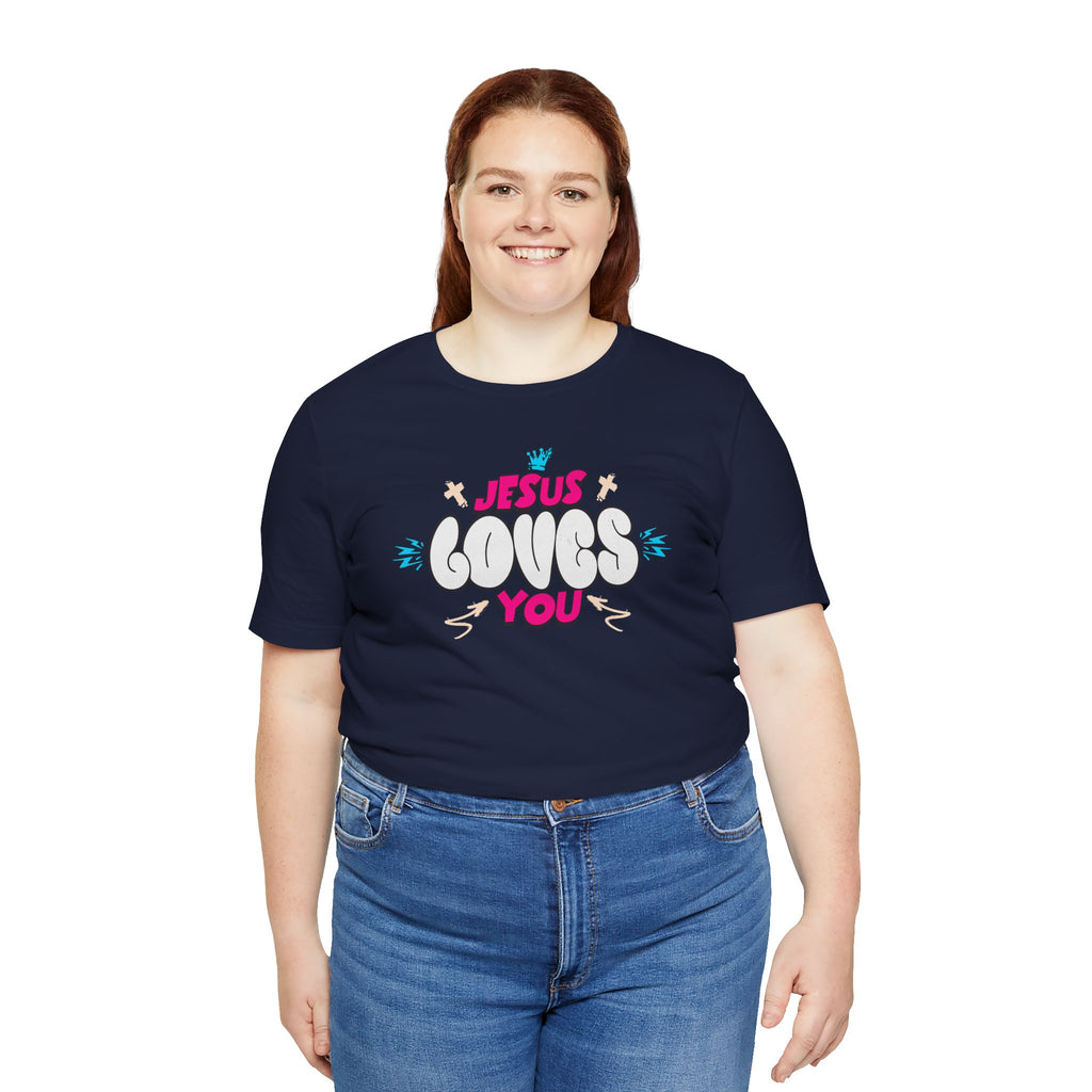 Jesus Loves You Graphic Tee — Cute Pastel Faith T-Shirt| Cr8tive Designs