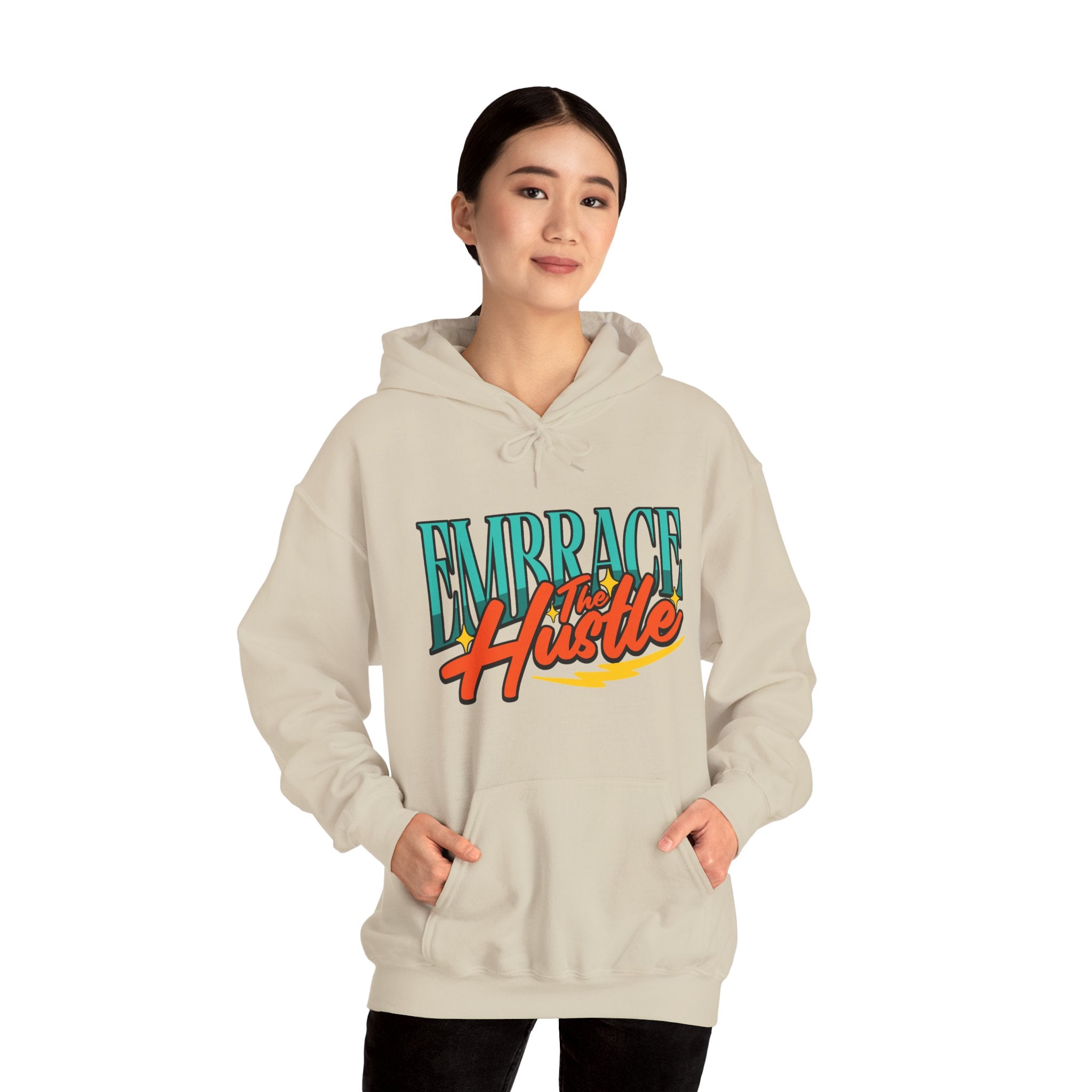 Embrace the Hustle | Bold Retro Motivational Hoodie | Cr8tive Designs